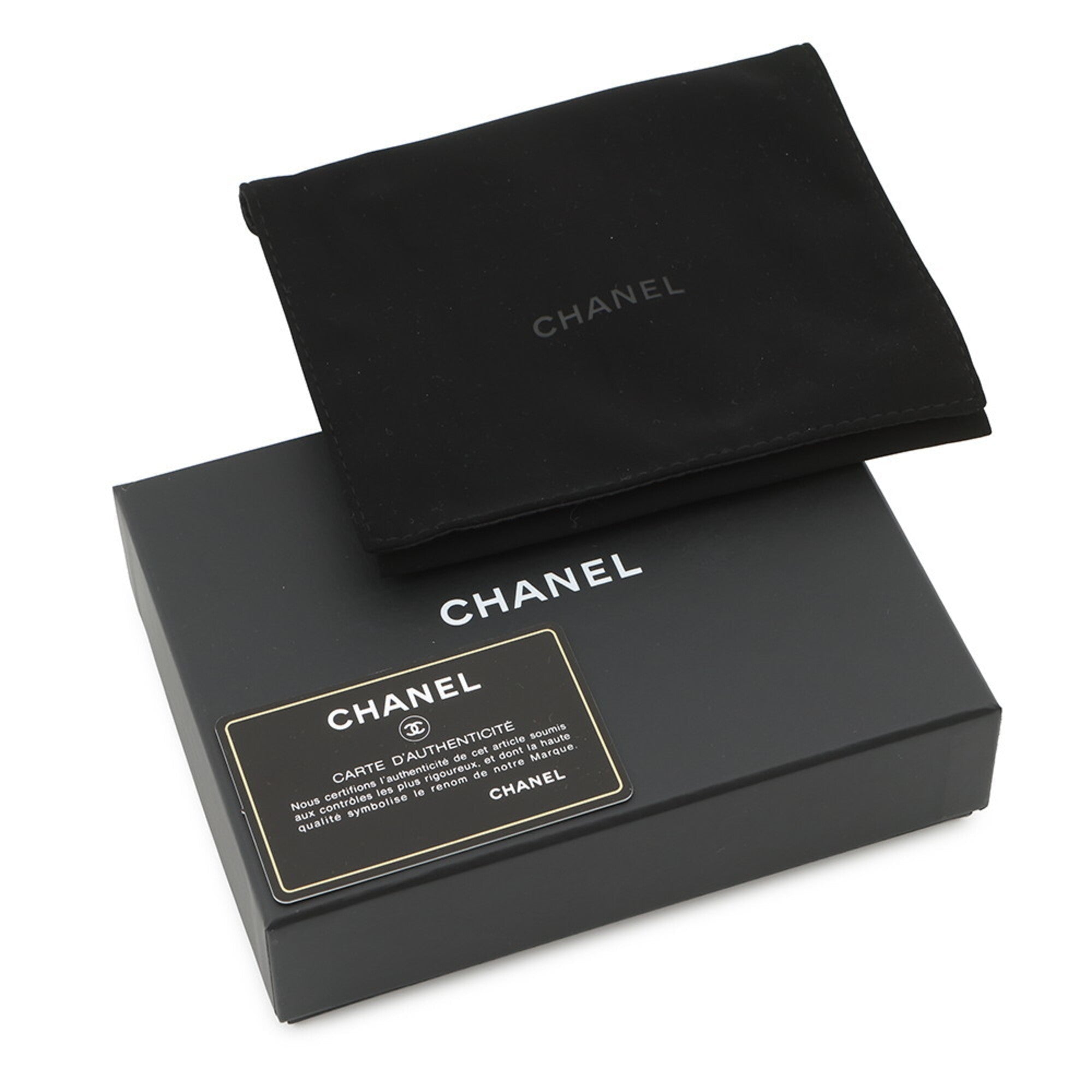 Chanel Black Grained Calfskin Wallet (Tri-Fold)