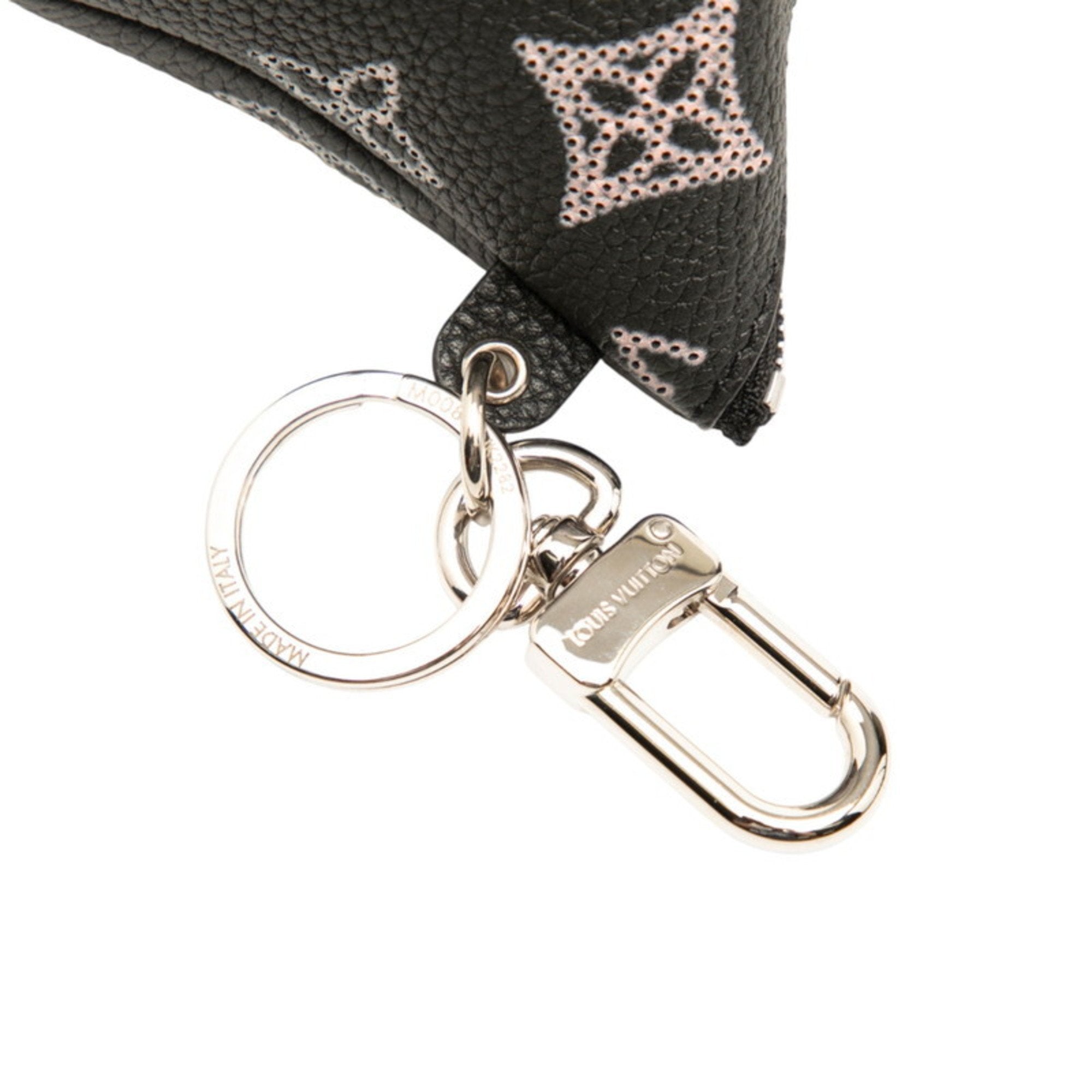 Louis Vuitton Black Pink Leather Metal Pouch