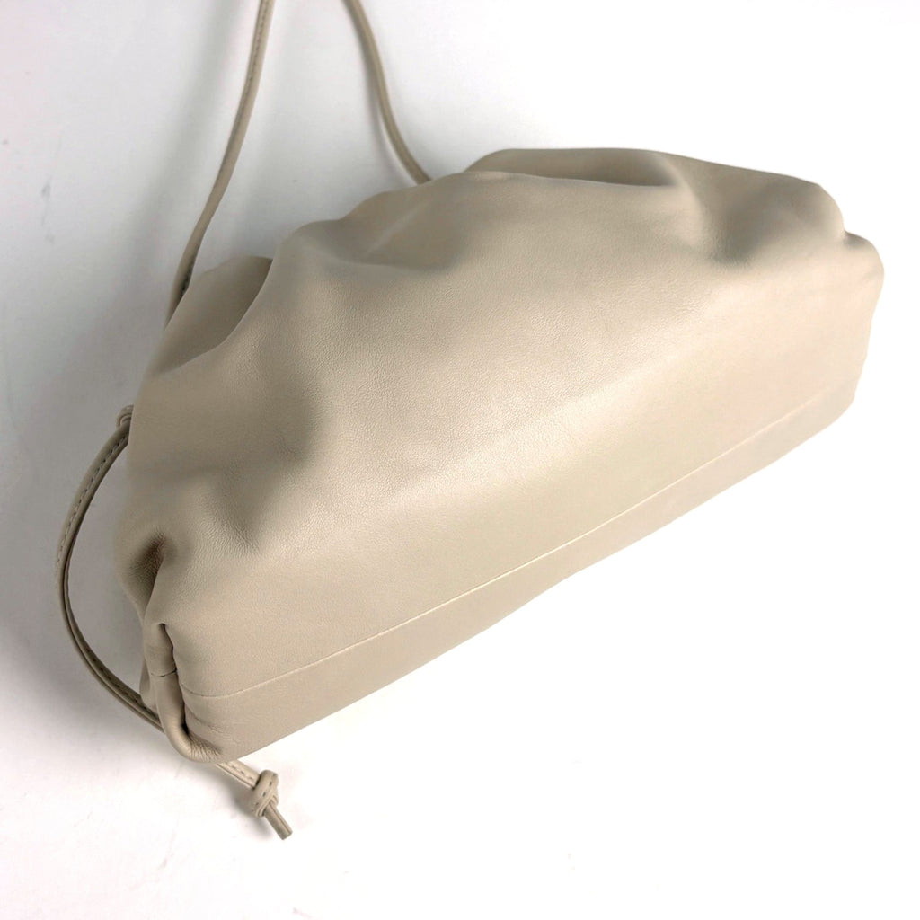 Bottega Veneta Ivory Leather Pouch Shoulder Bag