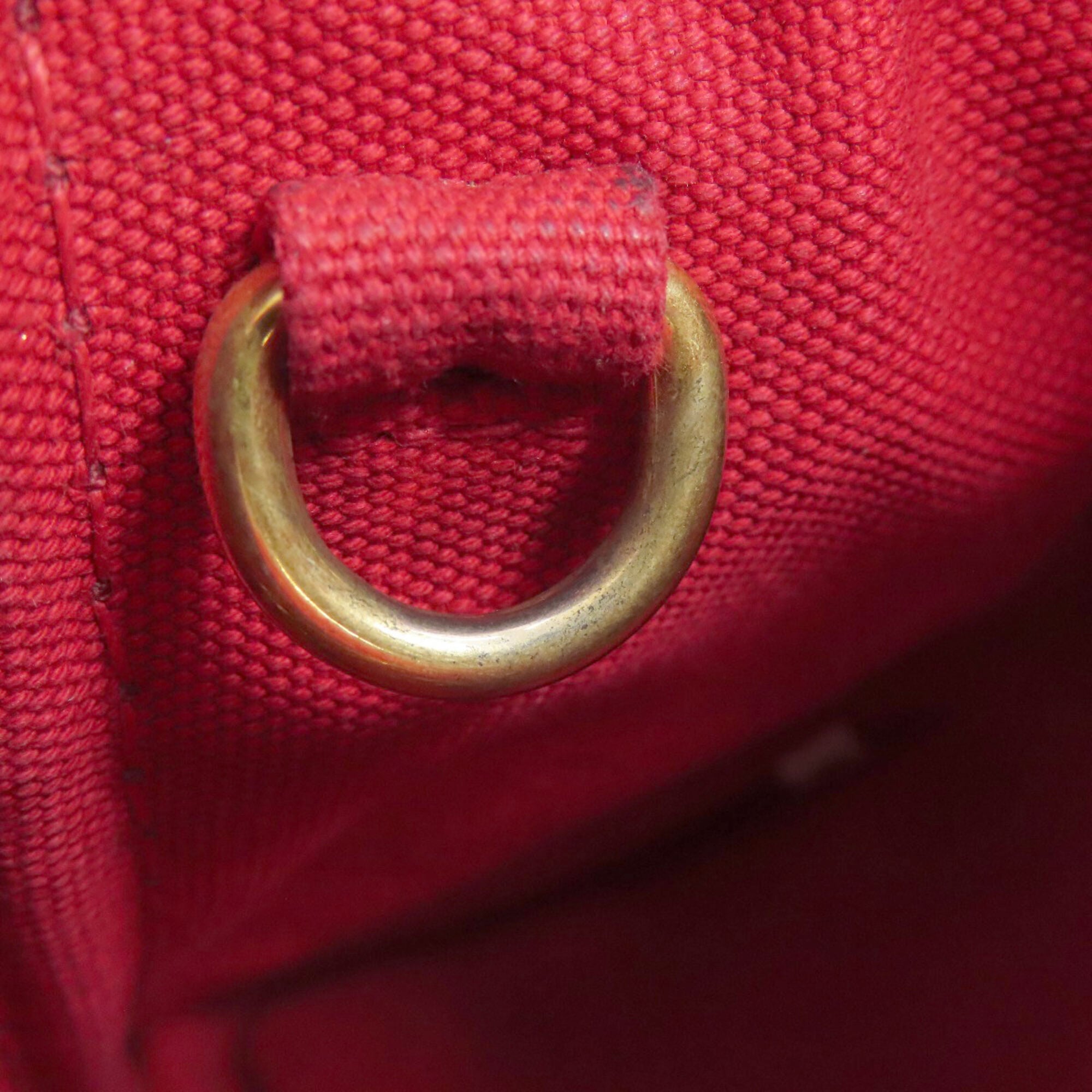 Prada Red Color Canvas Handbag