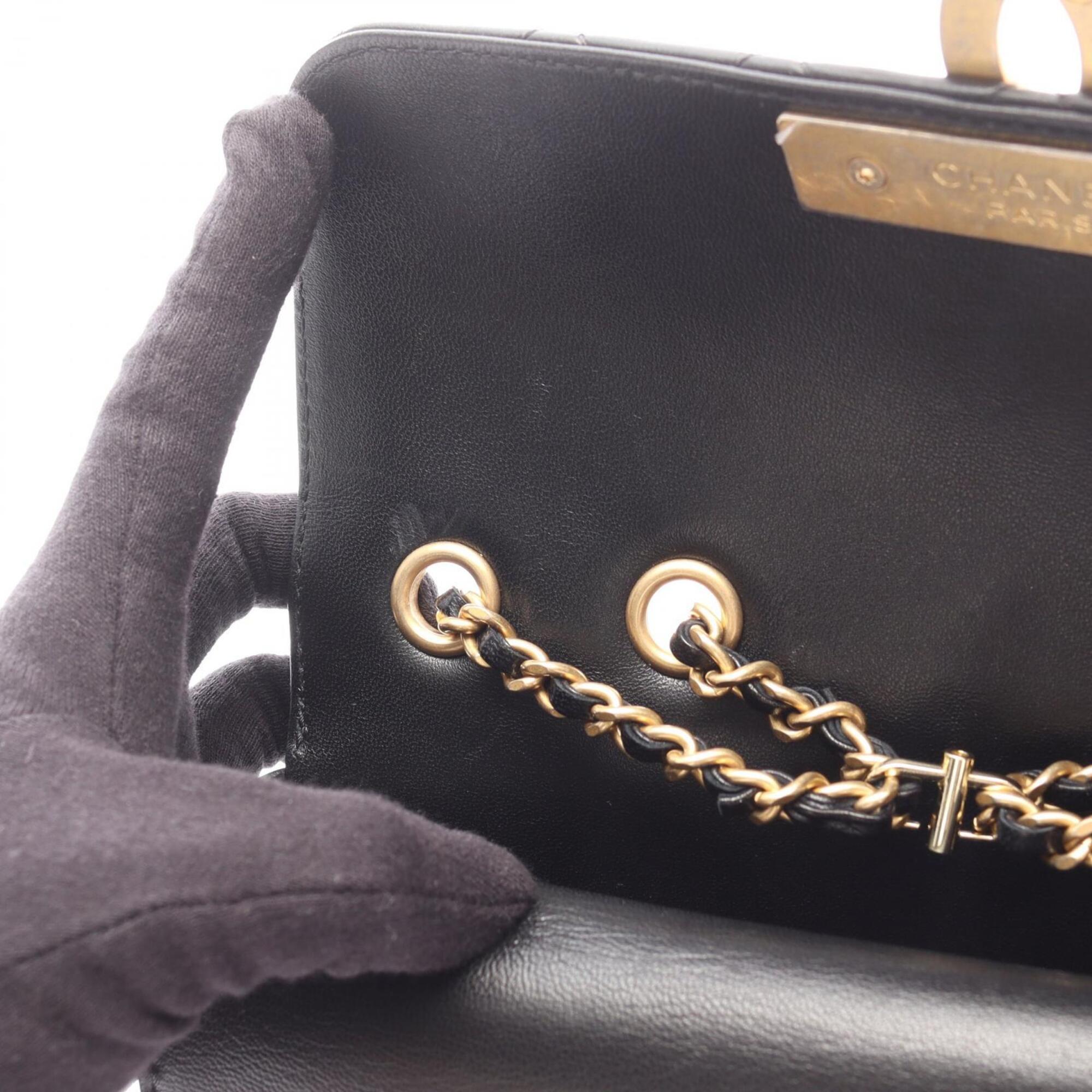 Chanel Black Leather Handbag Shoulder Bag