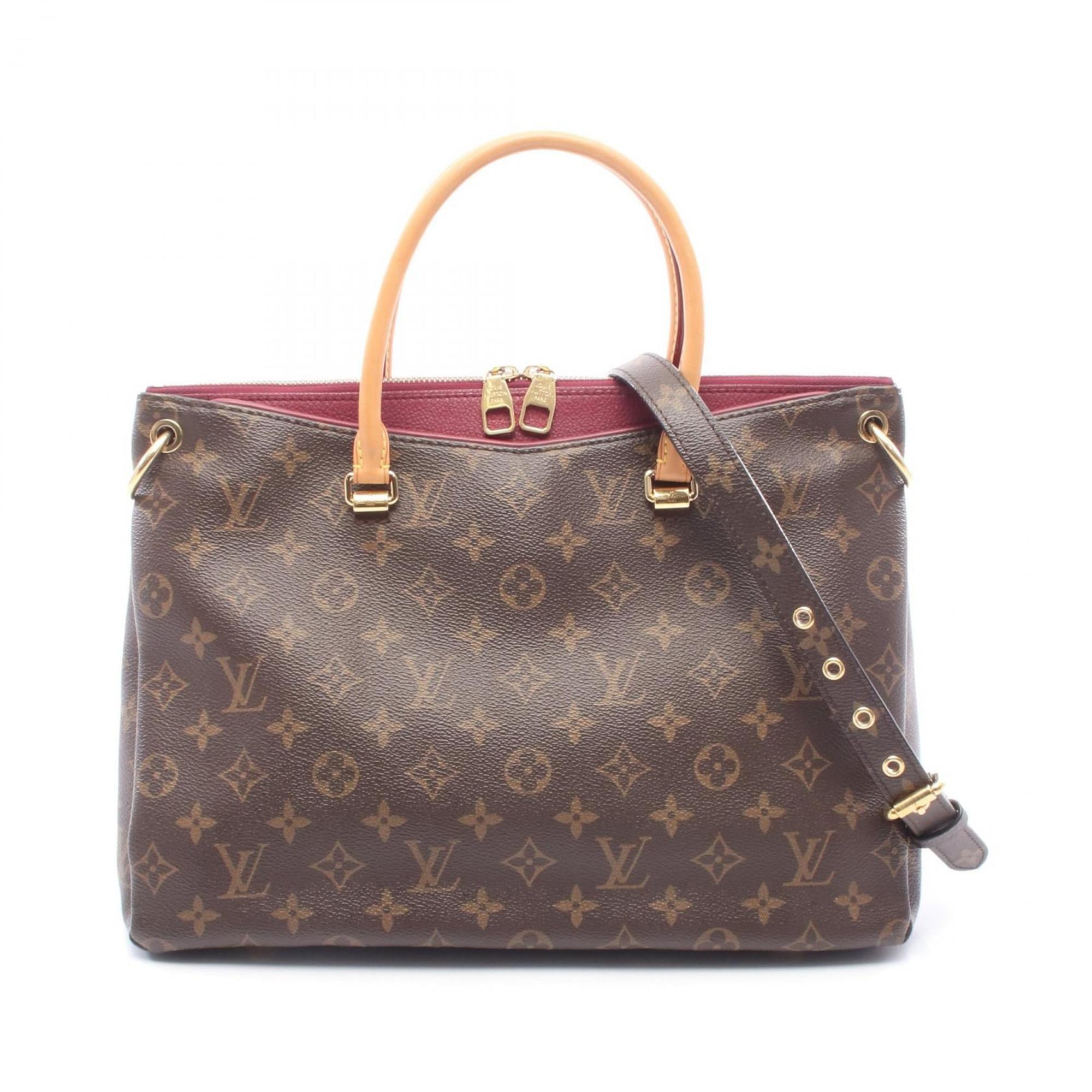 Louis Vuitton Aurore Bordeaux Brown Coated Canvas Leather Handbag