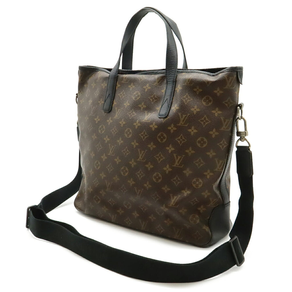 Louis Vuitton Black Brown Monogram Macassar Monogram Pvc Coated Canvas Leather Shoulder Bag Tote Bag