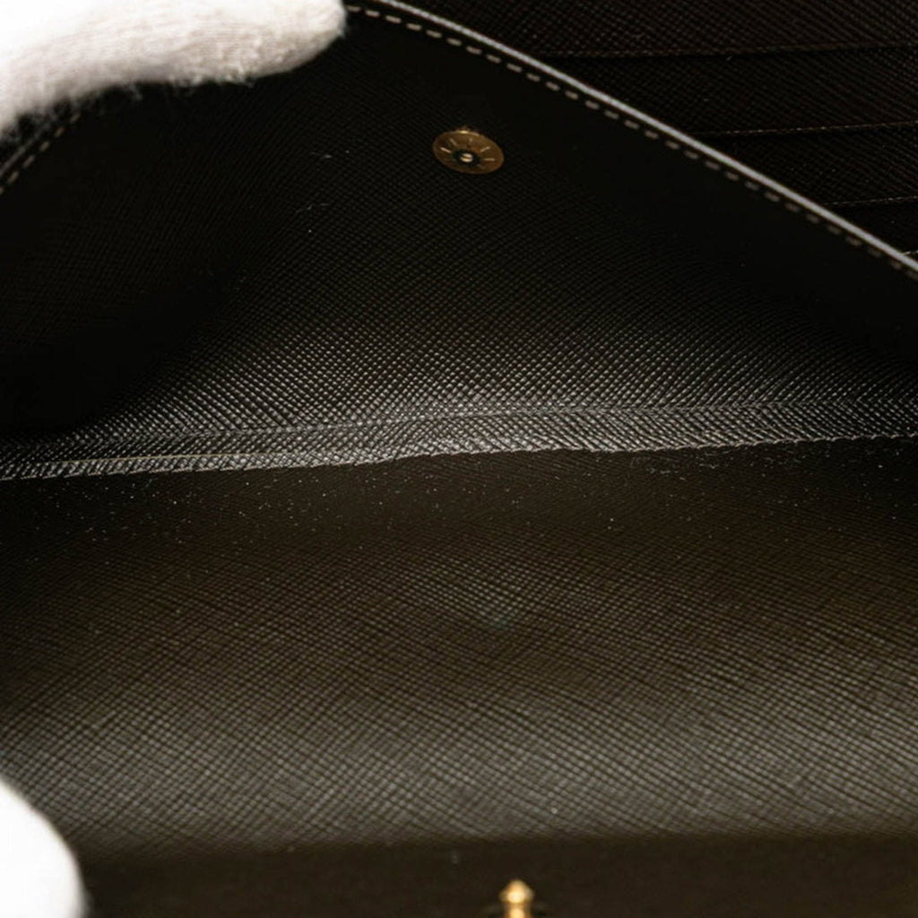 Louis Vuitton Brown Green Canvas Leather Long Wallet