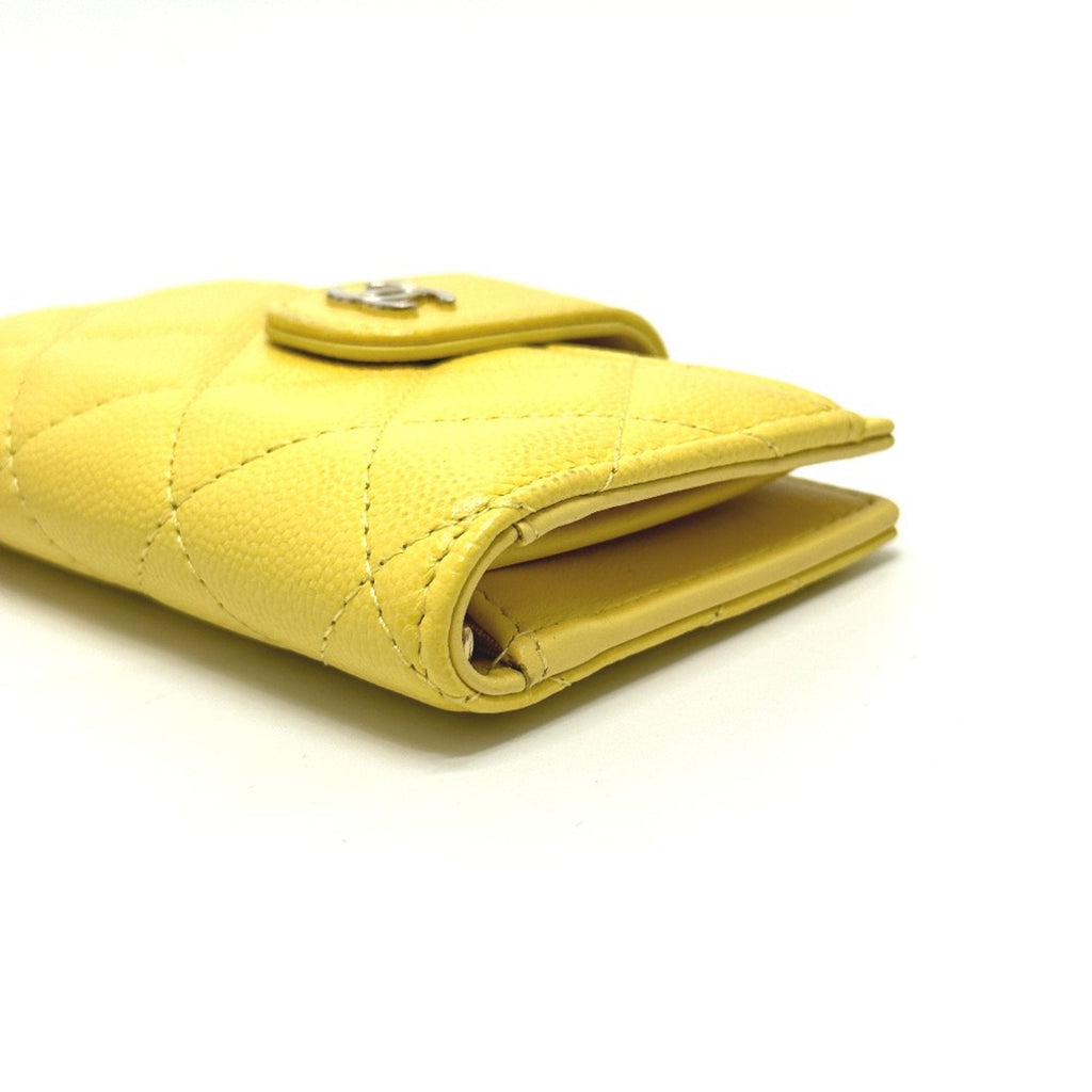 Chanel Yellow Leather Coin Purse/Coin Case