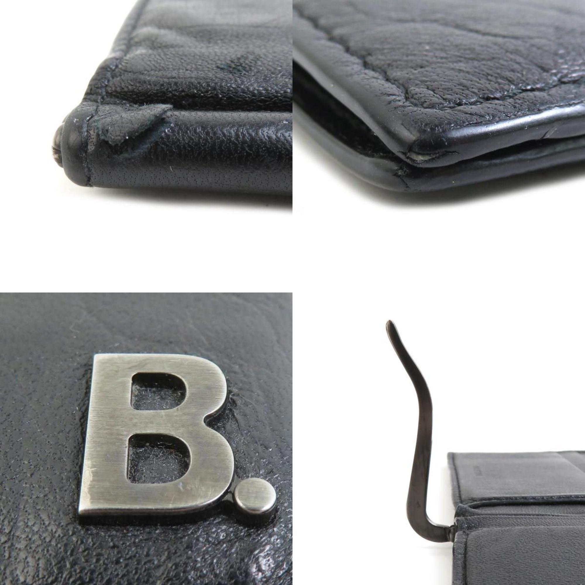 Balenciaga Black Leather Long Bill Wallet (Bi-Fold)