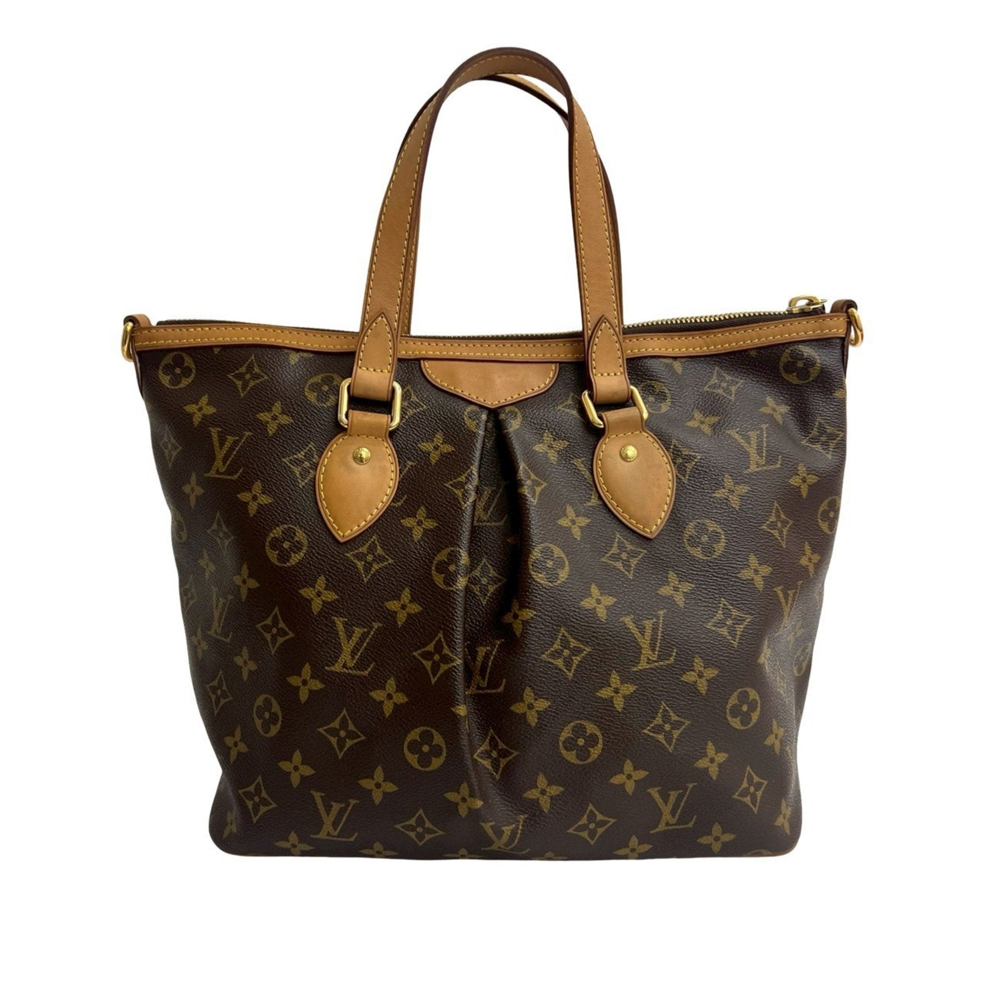 Louis Vuitton Brown Leather Pvc Handbag Shoulder Bag Tote Bag