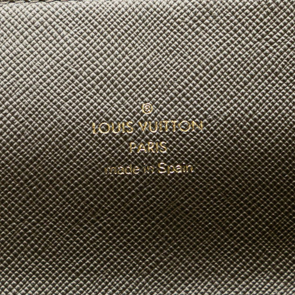 Louis Vuitton Brown Green Canvas Leather Long Wallet