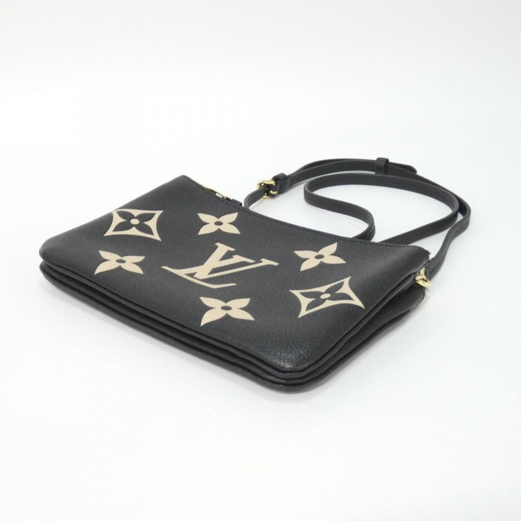 Louis Vuitton Beige Black Leather Pochette Shoulder Bag