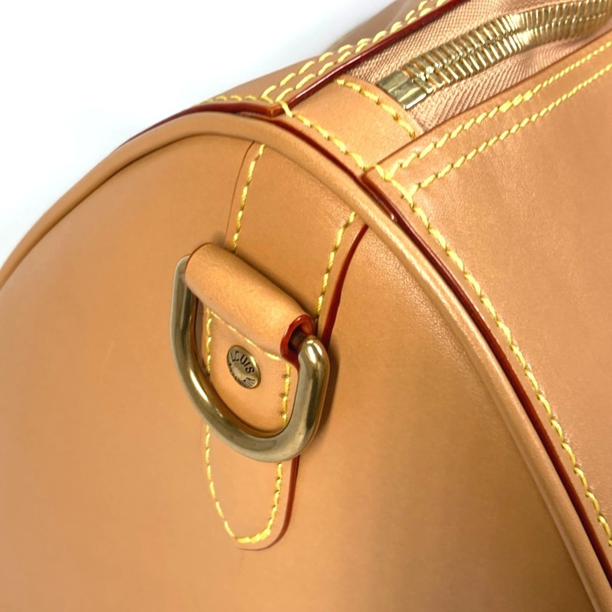 Louis Vuitton Beige Leather Boston Bag
