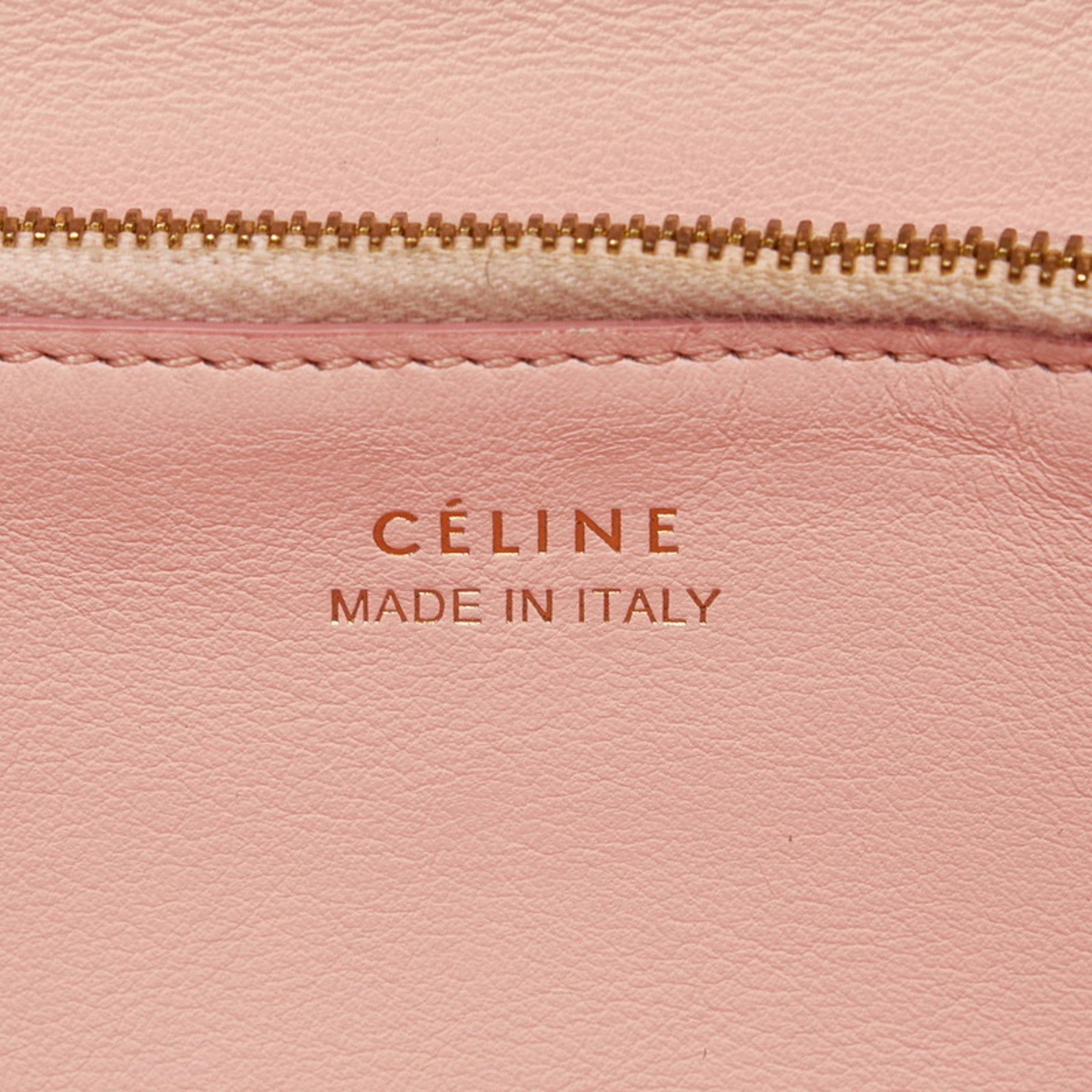 Celine Gray Leather Long Wallet (Bi-Fold)