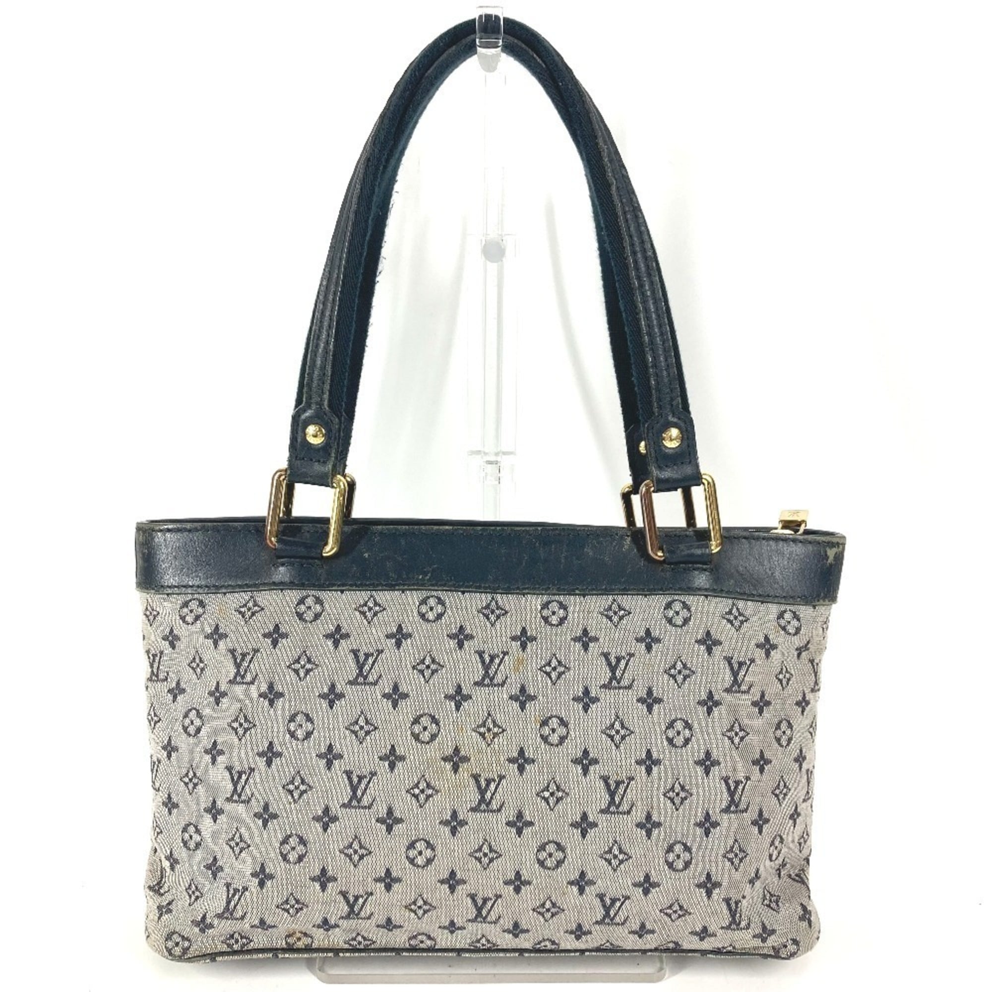 Louis Vuitton Navy Monogram Mini Canvas Leather Handbag Shoulder Bag Tote Bag