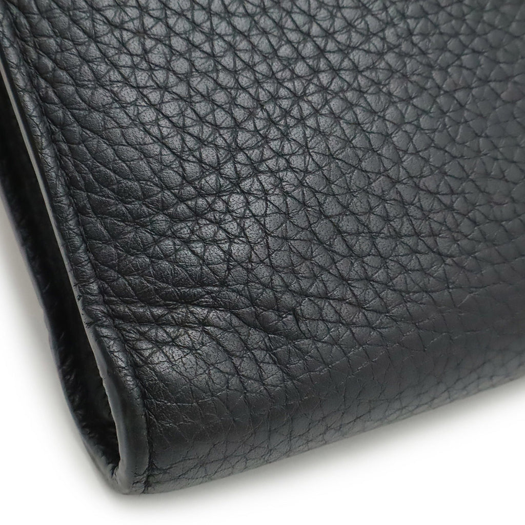 Louis Vuitton Black Noir Leather Clutch Bag Pochette