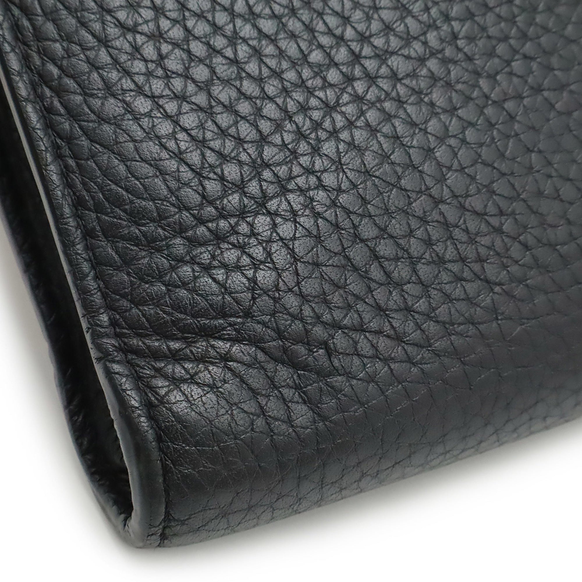 Louis Vuitton Black Noir Leather Clutch Bag Pochette