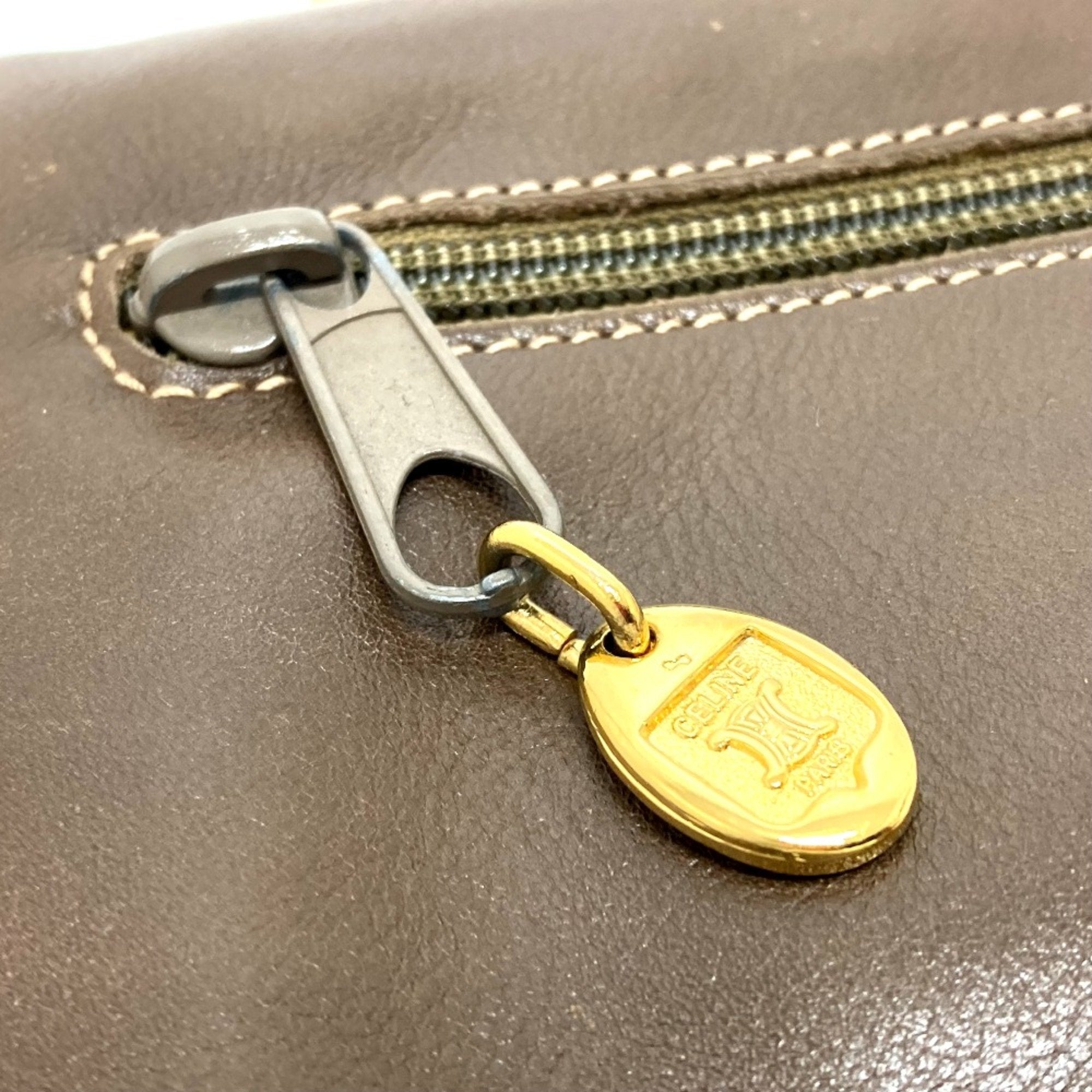 Celine Brown Leather Shoulder Bag