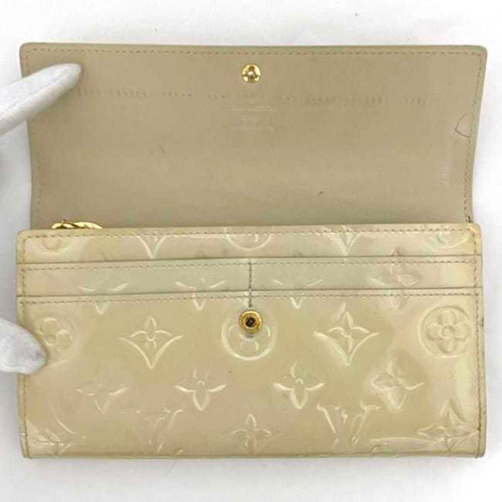Louis Vuitton Beige Blanc Corail Vernis Leather Long Wallet
