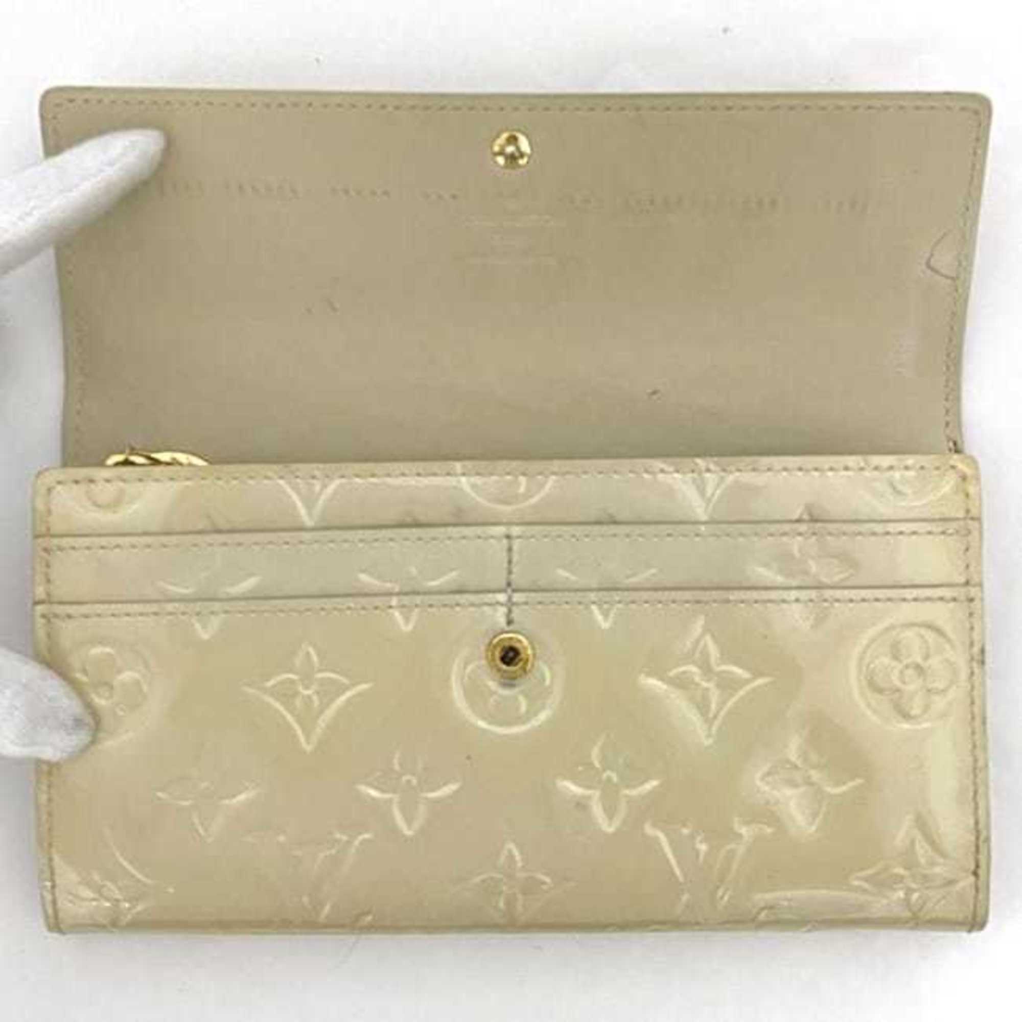 Louis Vuitton Beige Blanc Corail Vernis Leather Long Wallet