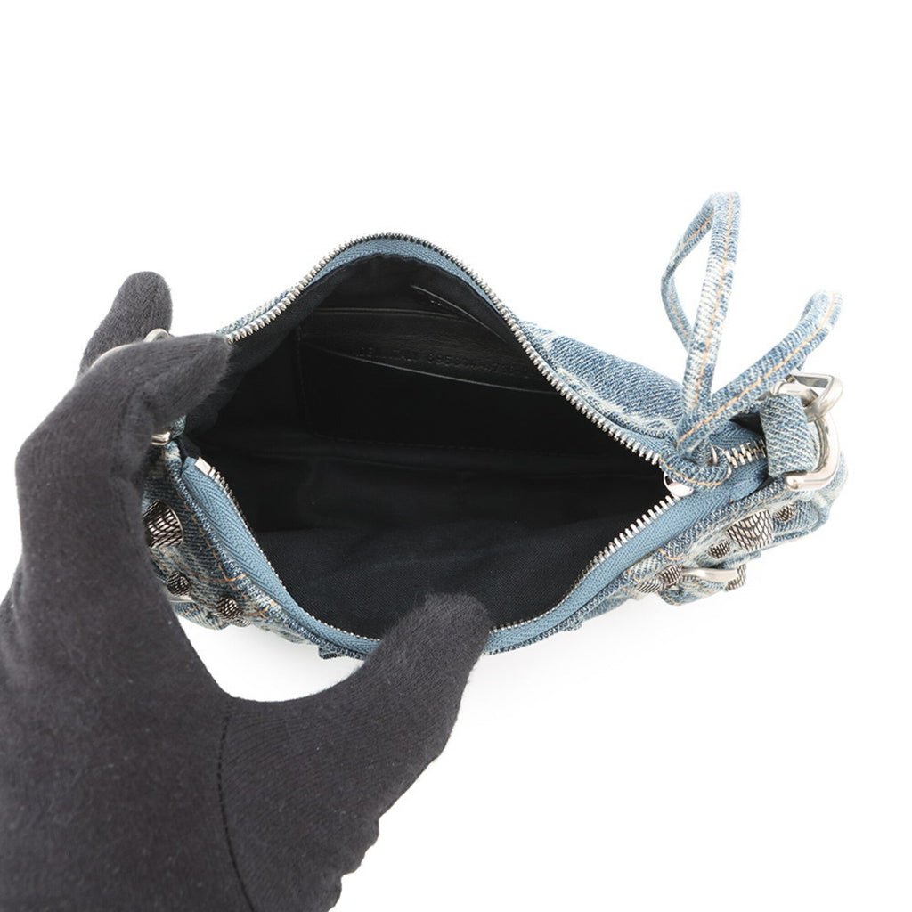 Balenciaga Blue White Denim Handbag Shoulder