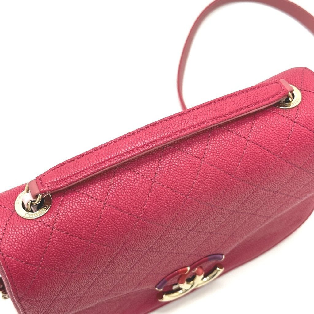 Chanel Pink Leather Shoulder Bag