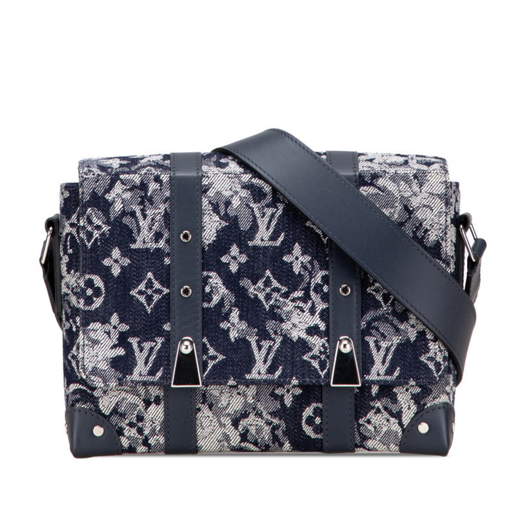 Louis Vuitton Navy Denim Leather Messenger Bag