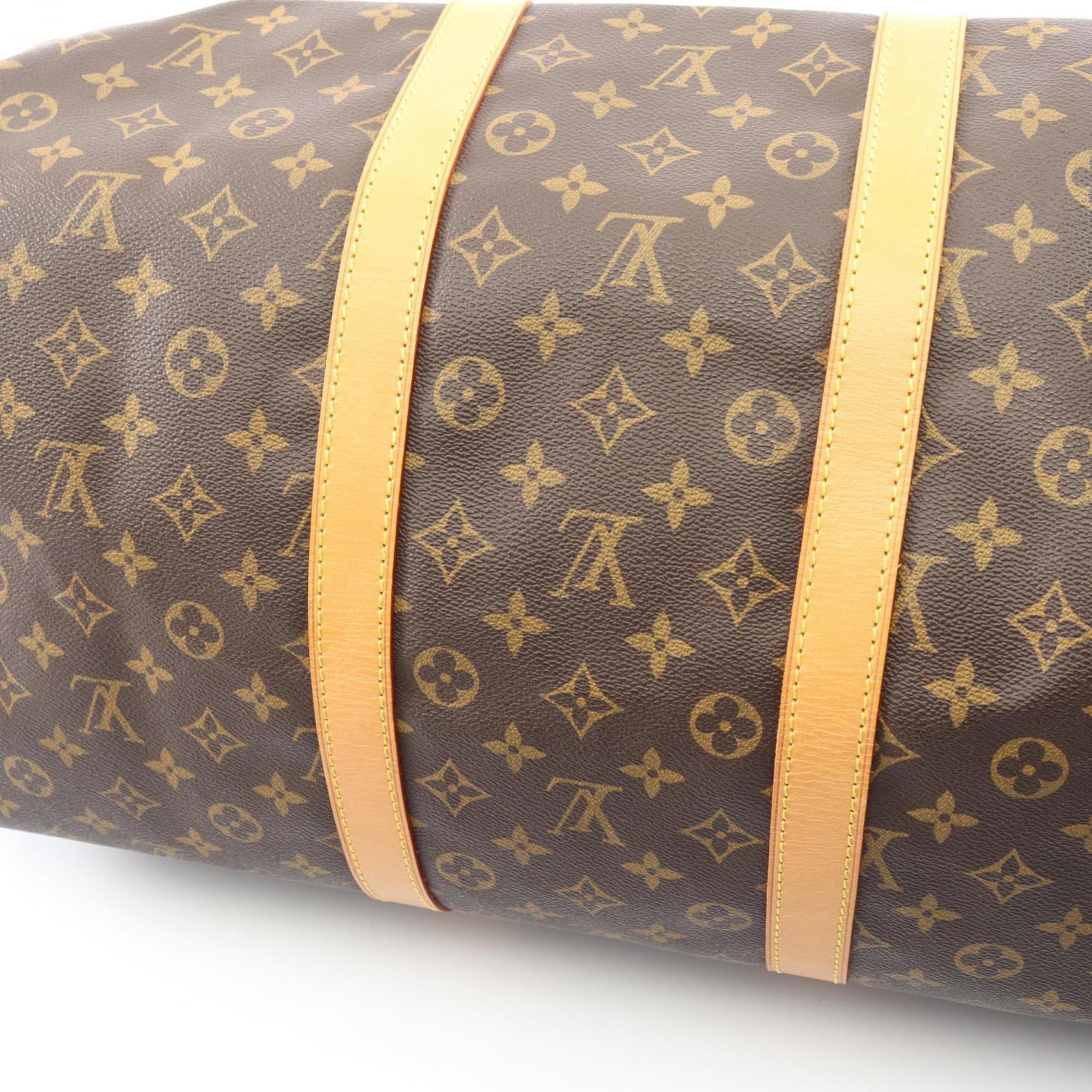Louis Vuitton Brown Monogram Coated Canvas Leather Boston Bag