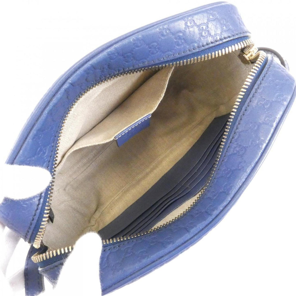 Gucci Dark Blue Micro Gg Leather Shoulder Bag (Pre-Owned)