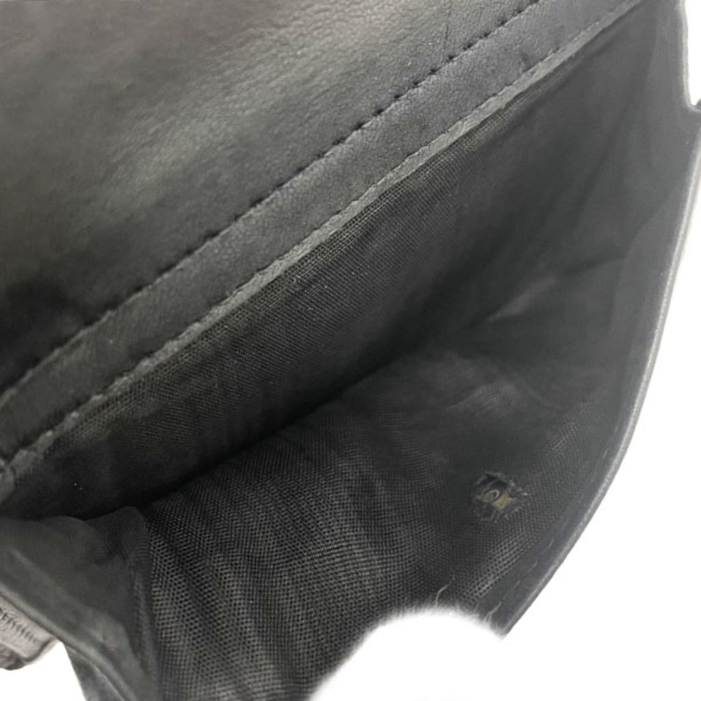 Chanel Black Grained Calfskin Wallet (Tri-Fold)