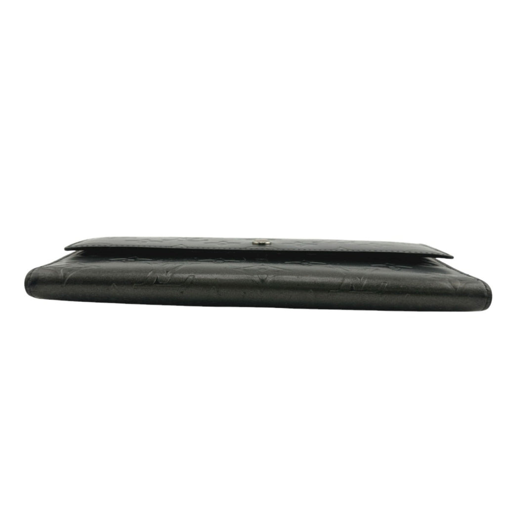 Louis Vuitton Monogram Mat Black Noir Monogram Mat Wallet (Tri-Fold)