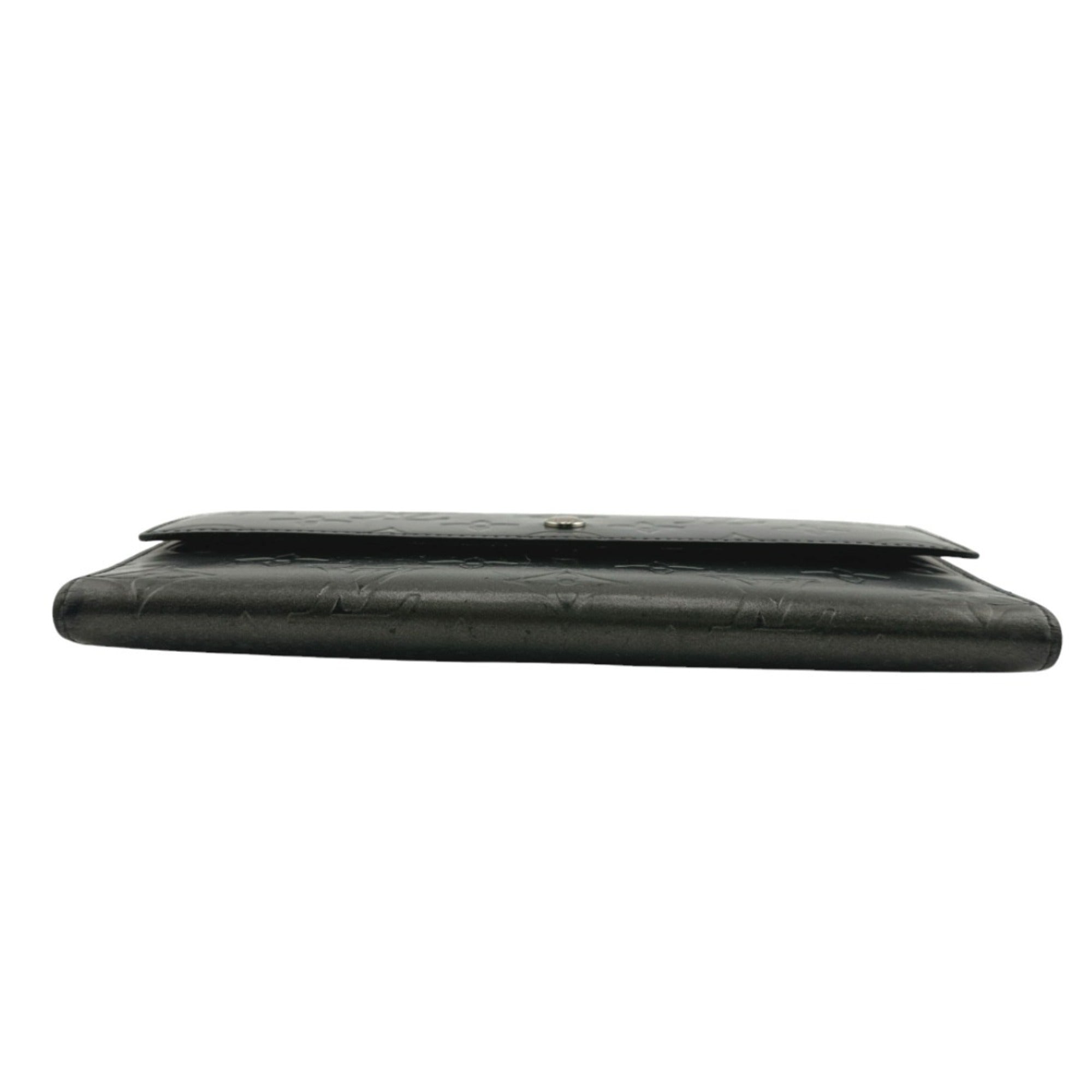 Louis Vuitton Monogram Mat Black Noir Monogram Mat Wallet (Tri-Fold)