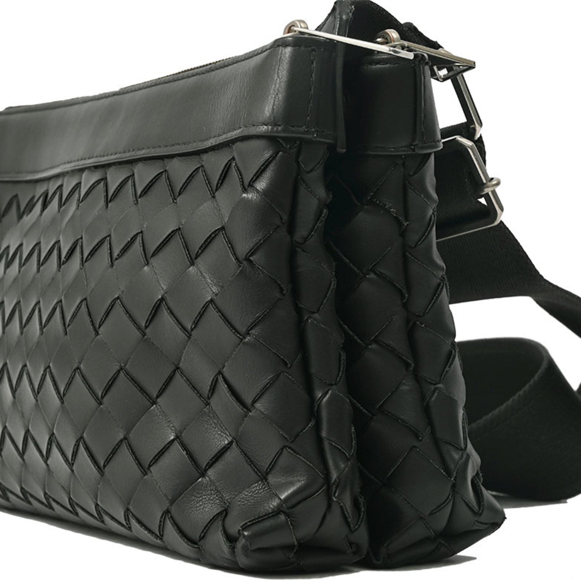 Bottega Veneta Black Polypropylene Leather Clutch Bag Shoulder Bag