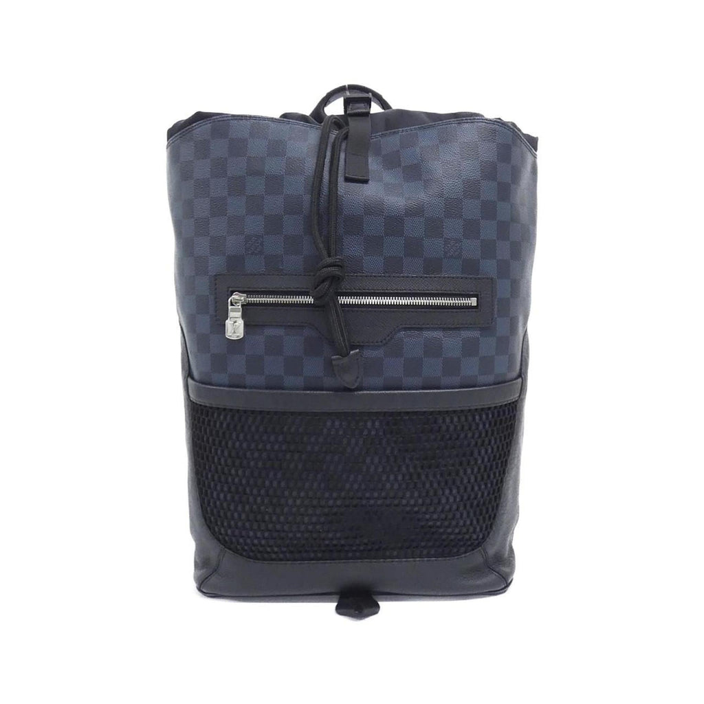 Louis Vuitton Black Cobalt Coated Canvas Leather Backpack