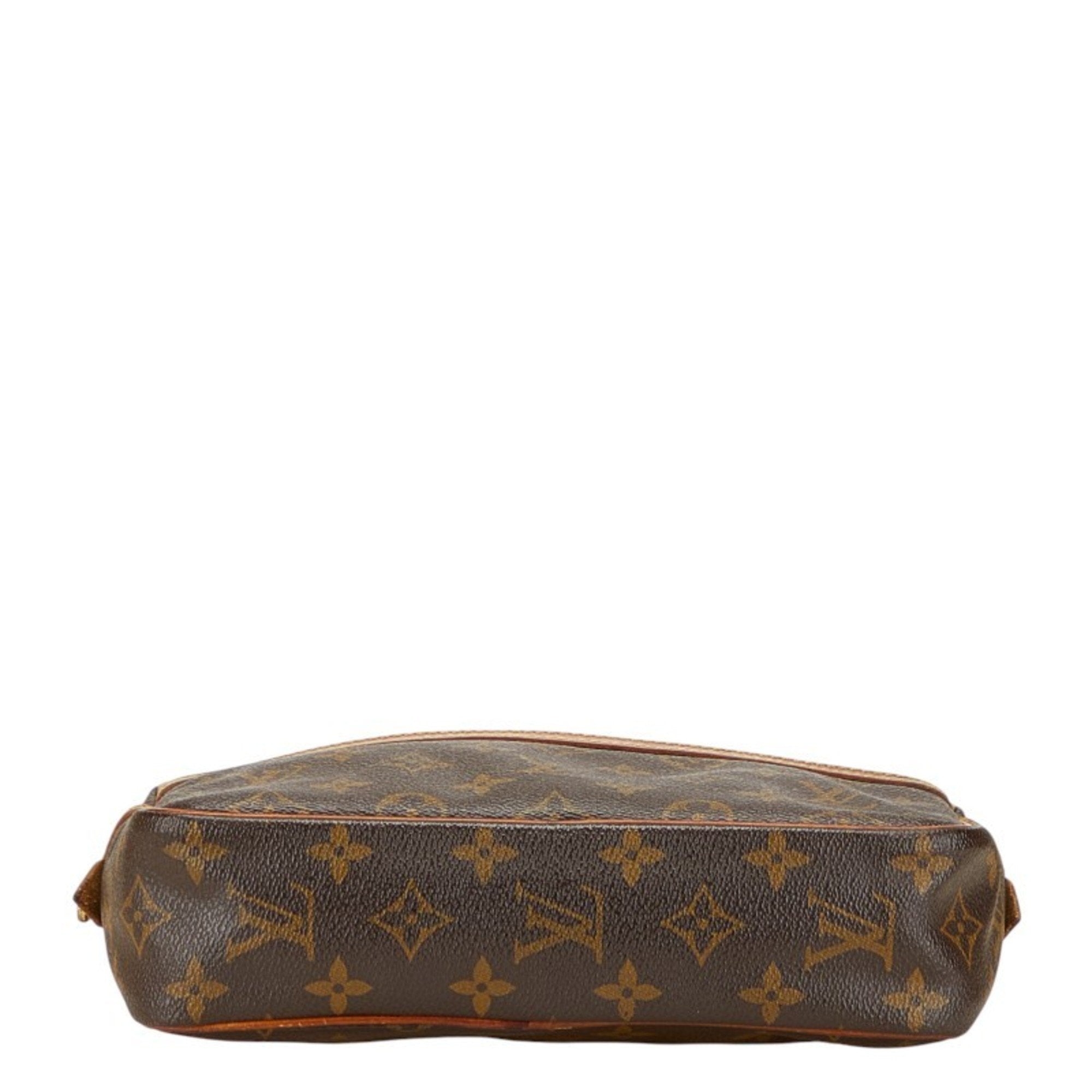 Louis Vuitton Brown Pvc Leather Clutch Bag Handbag