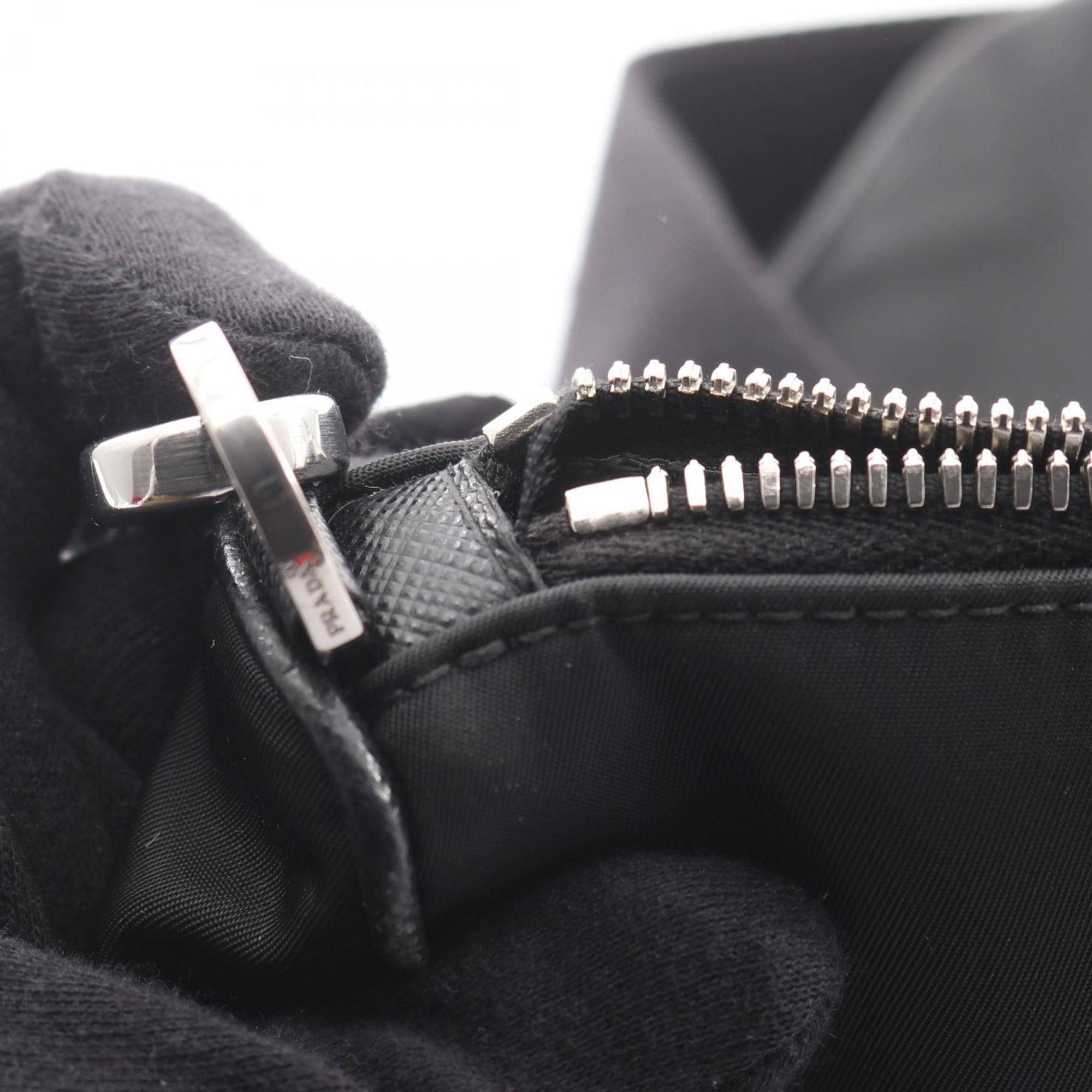 Prada Black Nylon Saffiano Triangle Shoulder Bag