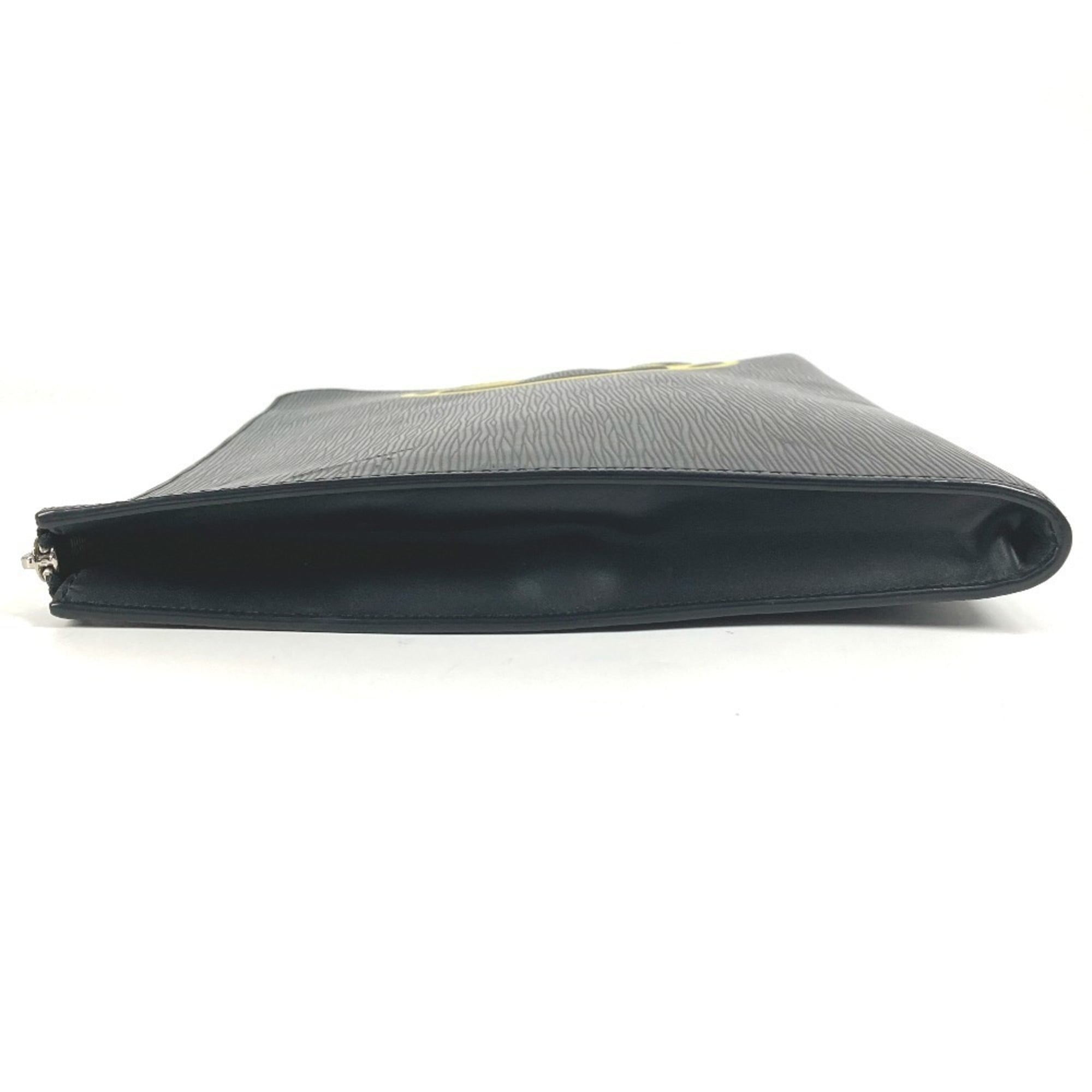 Louis Vuitton Black Yellow Epi Leather Clutch Bag Pochette Pouch
