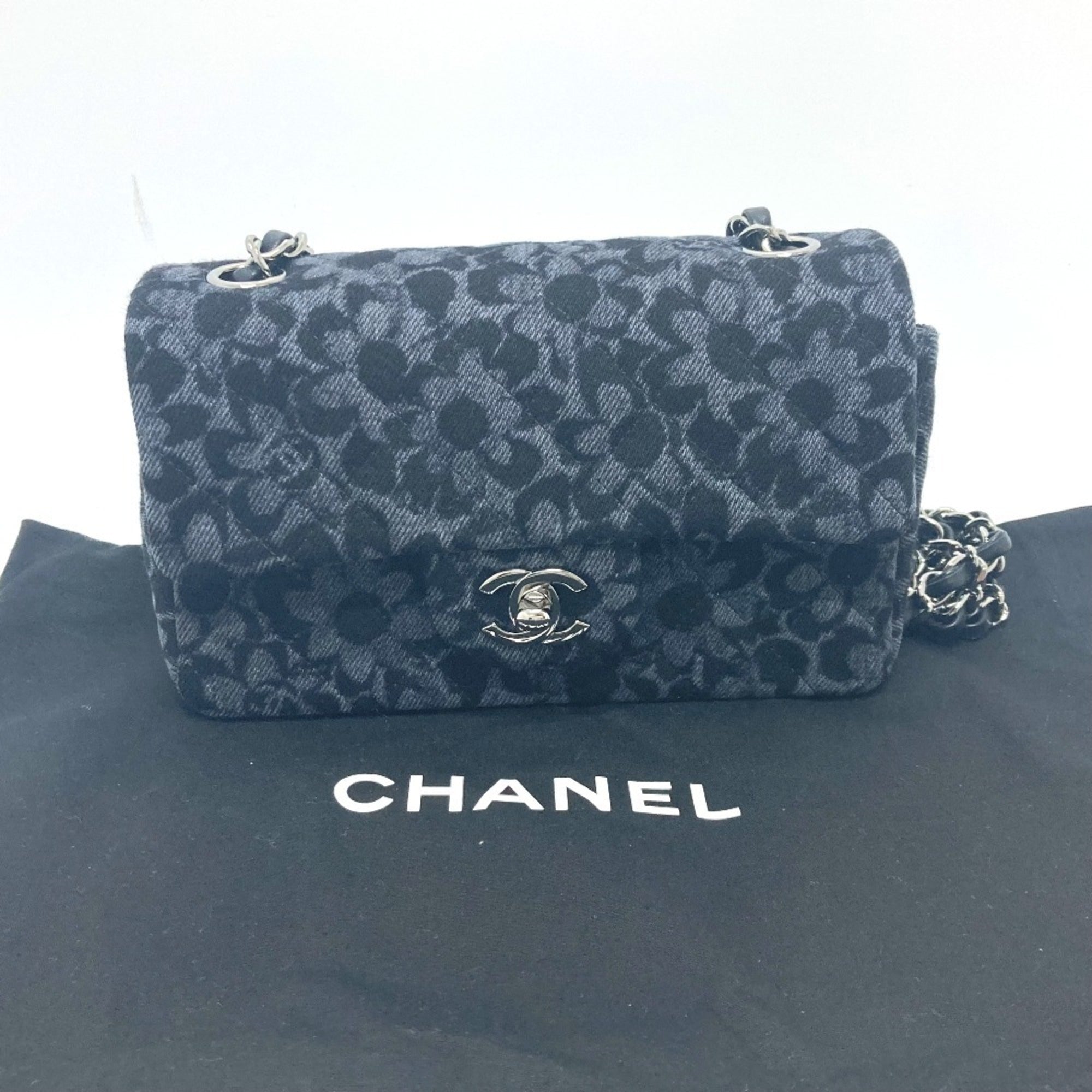 Chanel Black Denim Shoulder Bag
