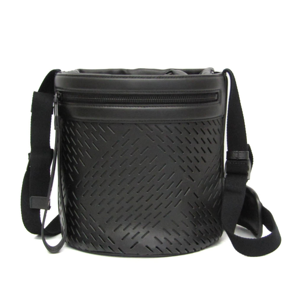 Bottega Veneta Paper Bucket Bag Perforated Leather Black Leather Shoulder Bag Bag