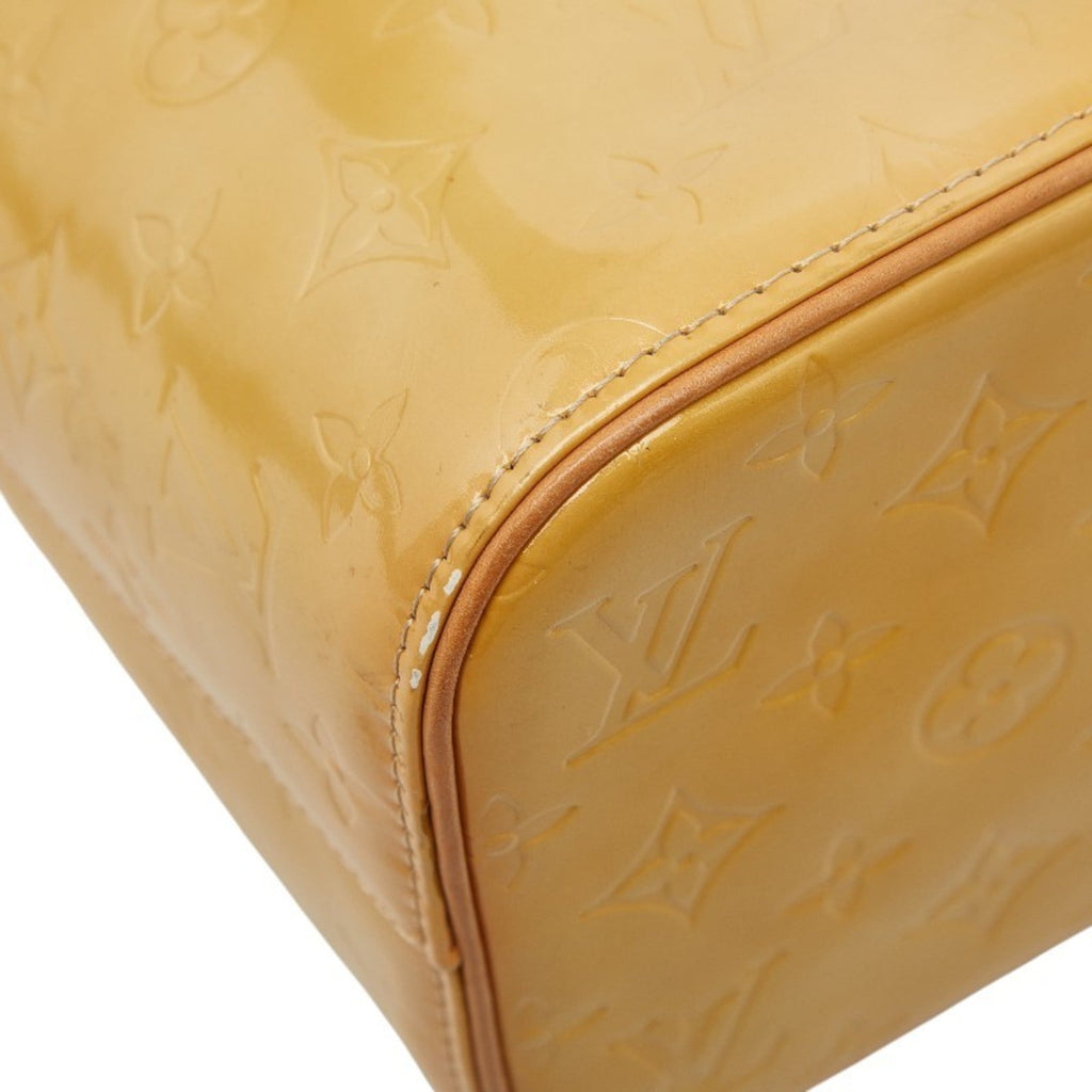 Louis Vuitton Lime Yellow Patent Leather Handbag Tote Bag