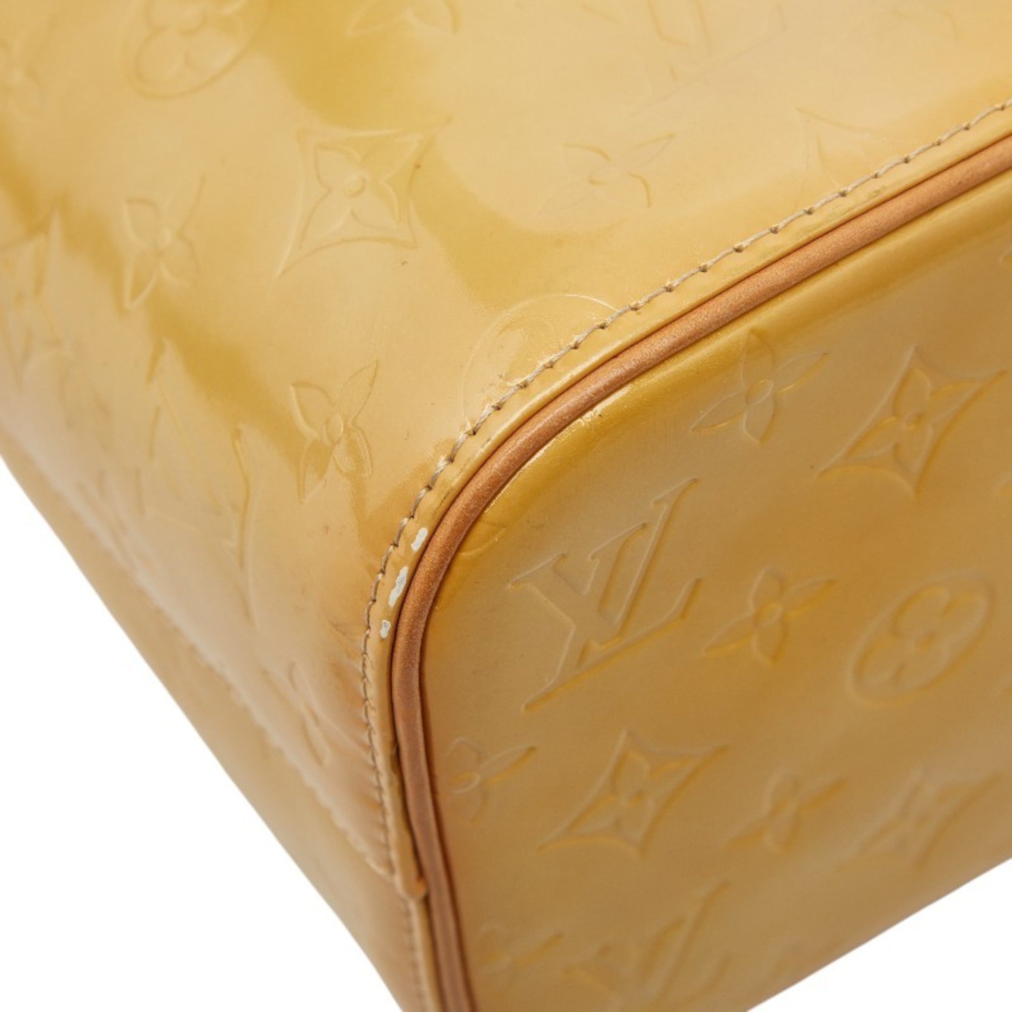 Louis Vuitton Lime Yellow Patent Leather Handbag Tote Bag
