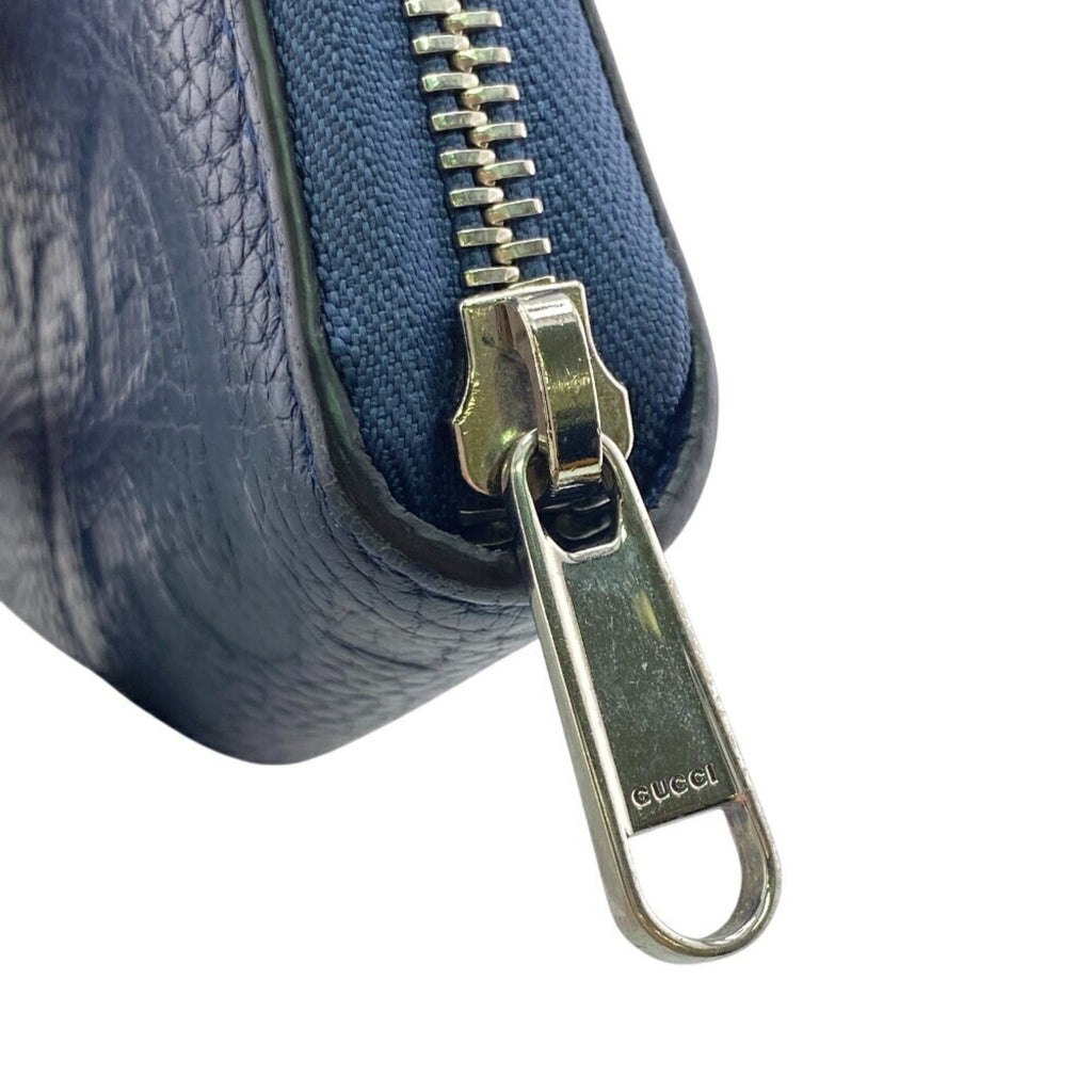 Gucci Navy Leather Long Wallet (Bi-Fold) (Pre-Owned)