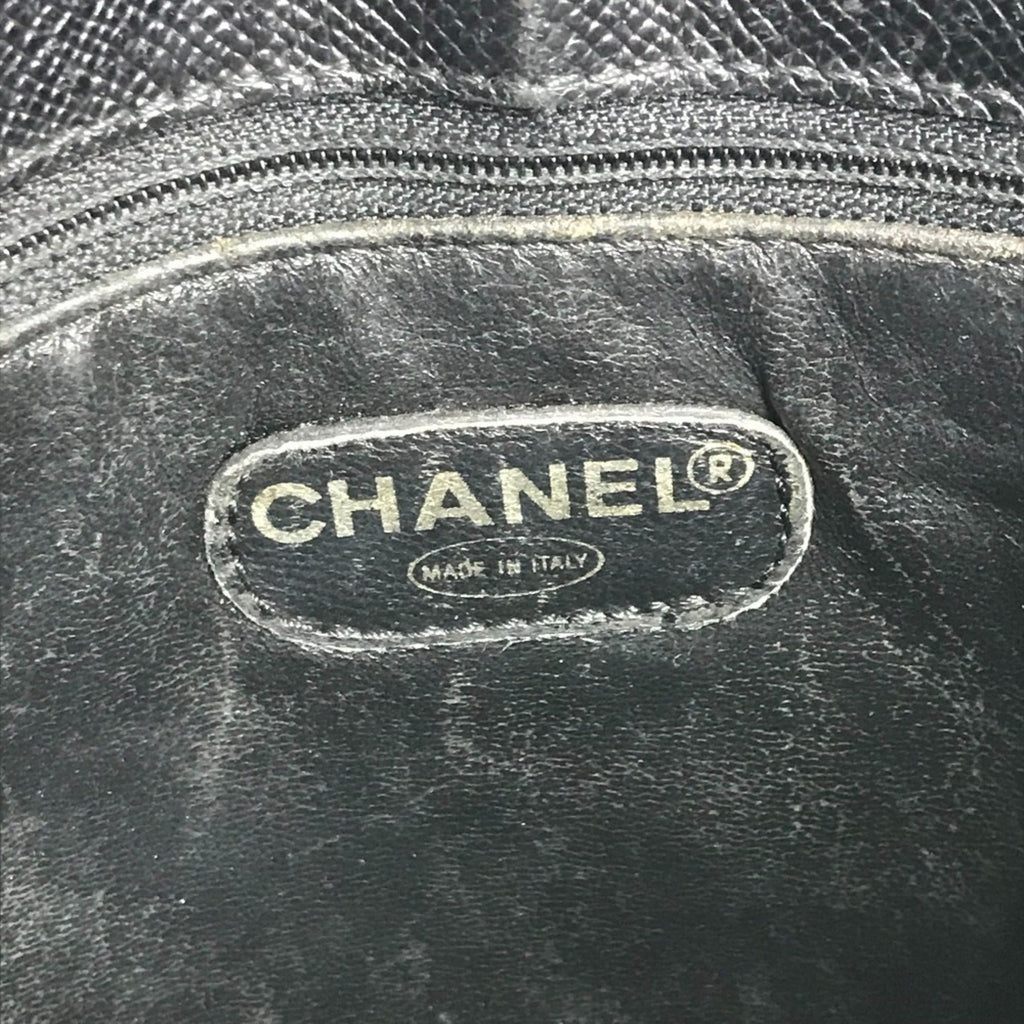 Chanel Black Grained Calfskin Shoulder Bag Tote Bag