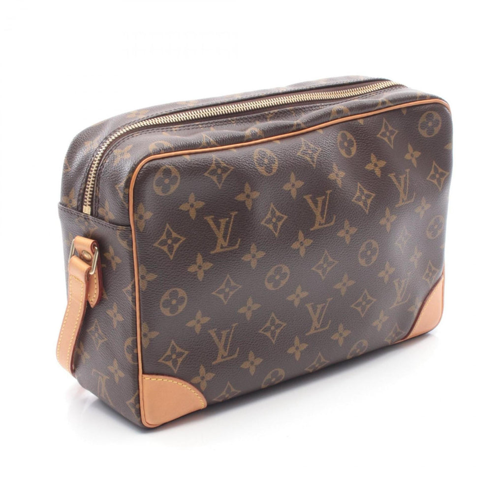 Louis Vuitton Brown Coated Canvas Leather Handbag Shoulder Bag