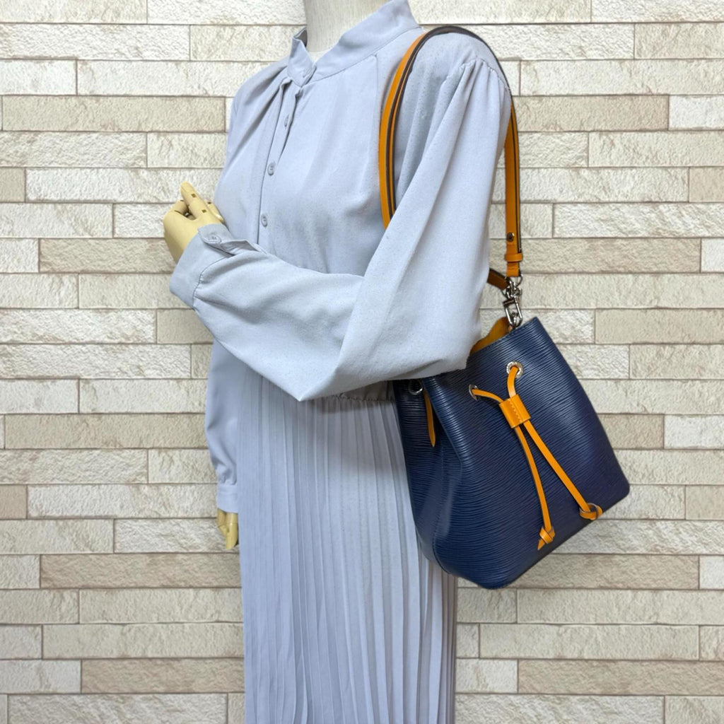 Louis Vuitton Epi Navy Orange Epi Leather Shoulder Bag