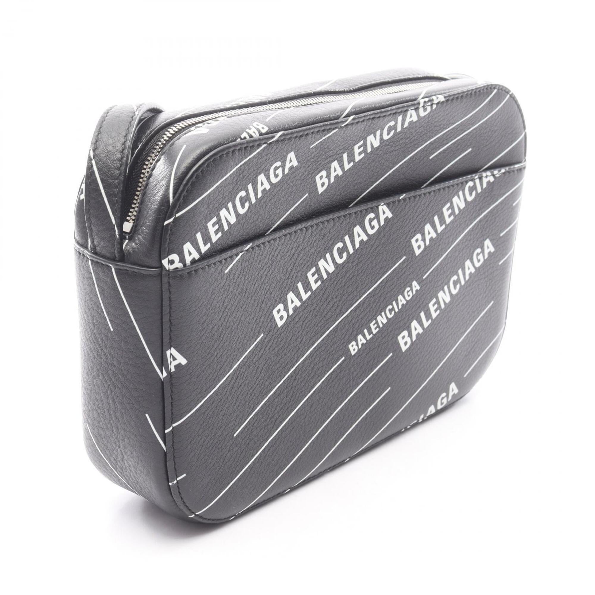 Balenciaga Black White Leather Shoulder