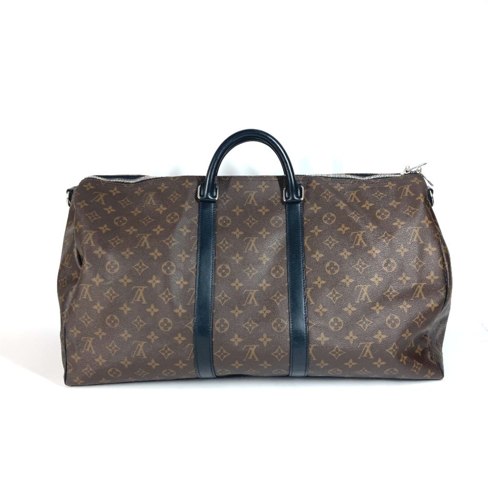 Louis Vuitton Monogram Macassar Black Brown Boston Bag Shoulder Bag