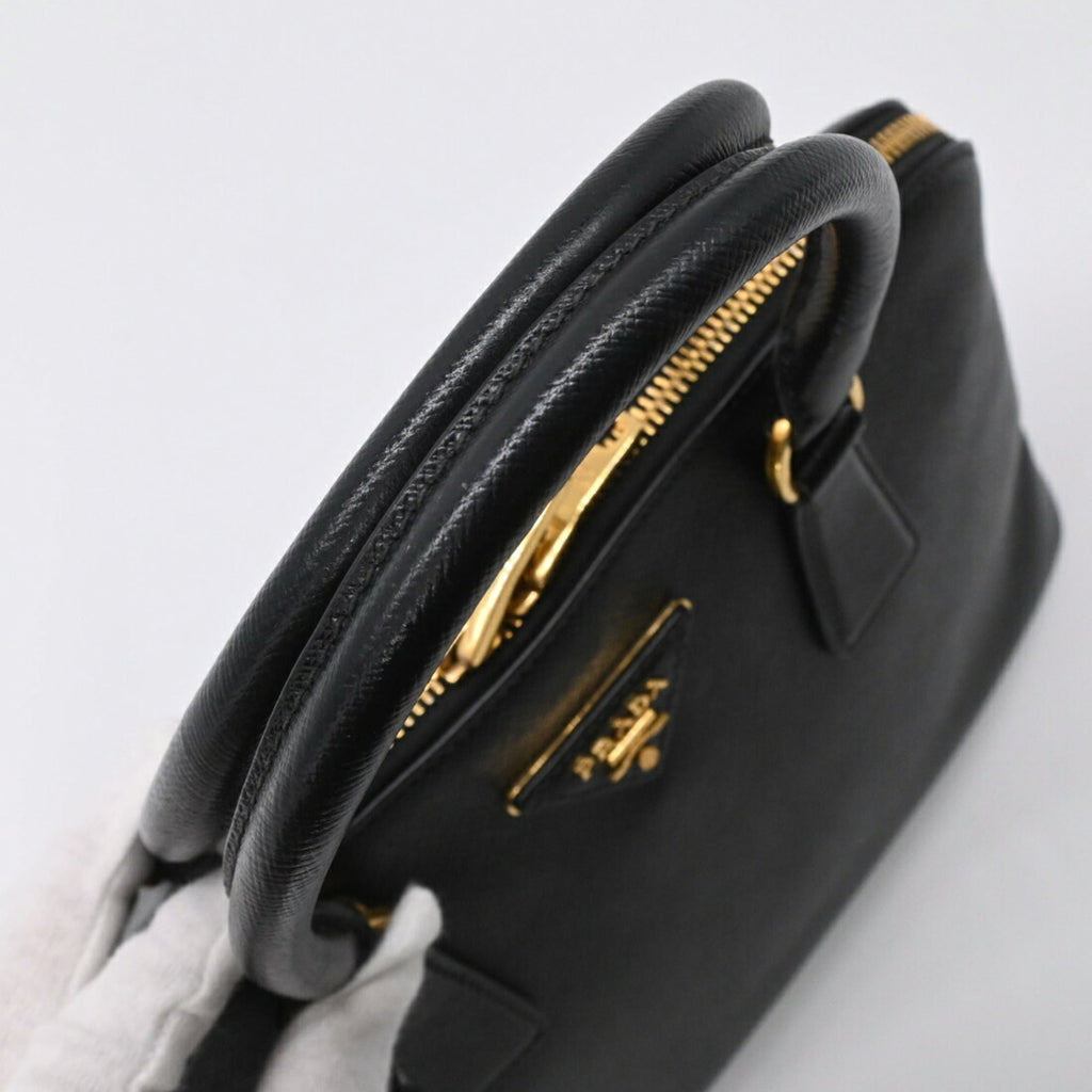 Prada Black Saffiano Triangle Handbag