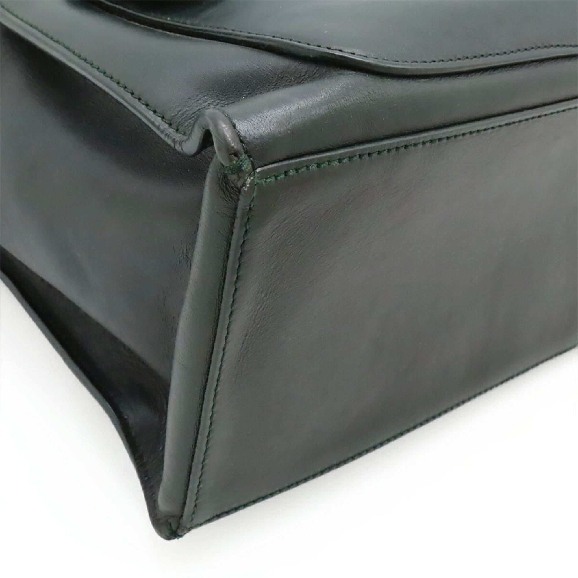 Balenciaga Dark Green Leather Handbag Shoulder