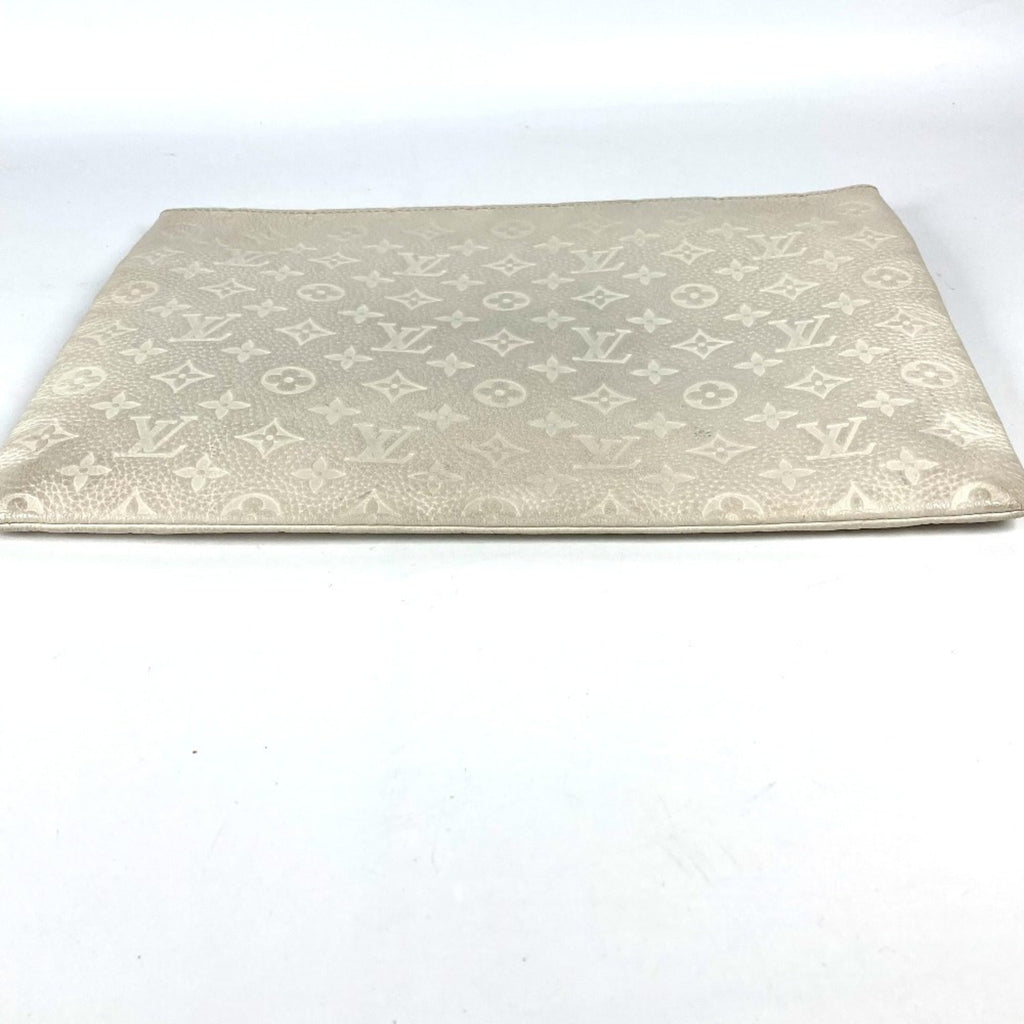 Louis Vuitton White Leather Clutch Bag Pochette Pouch