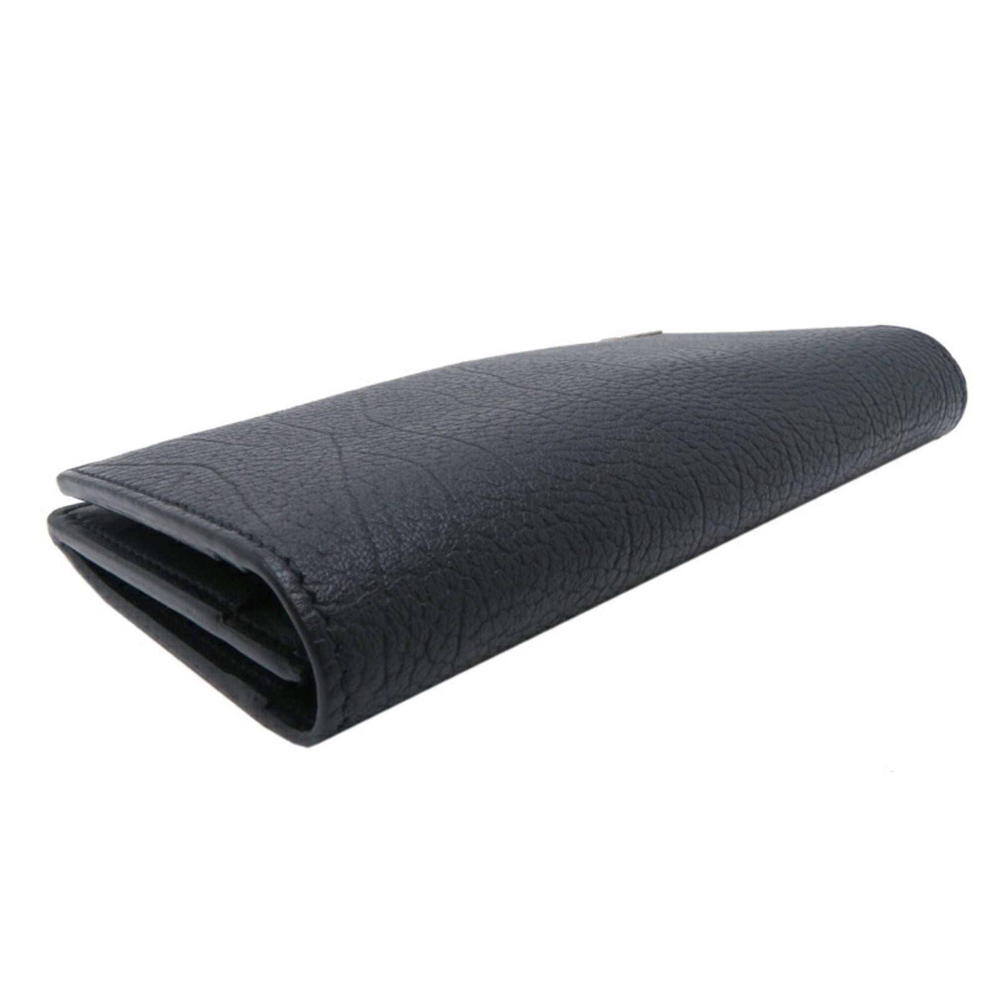 Burberry Black Leather Long Wallet (Bi-Fold)
