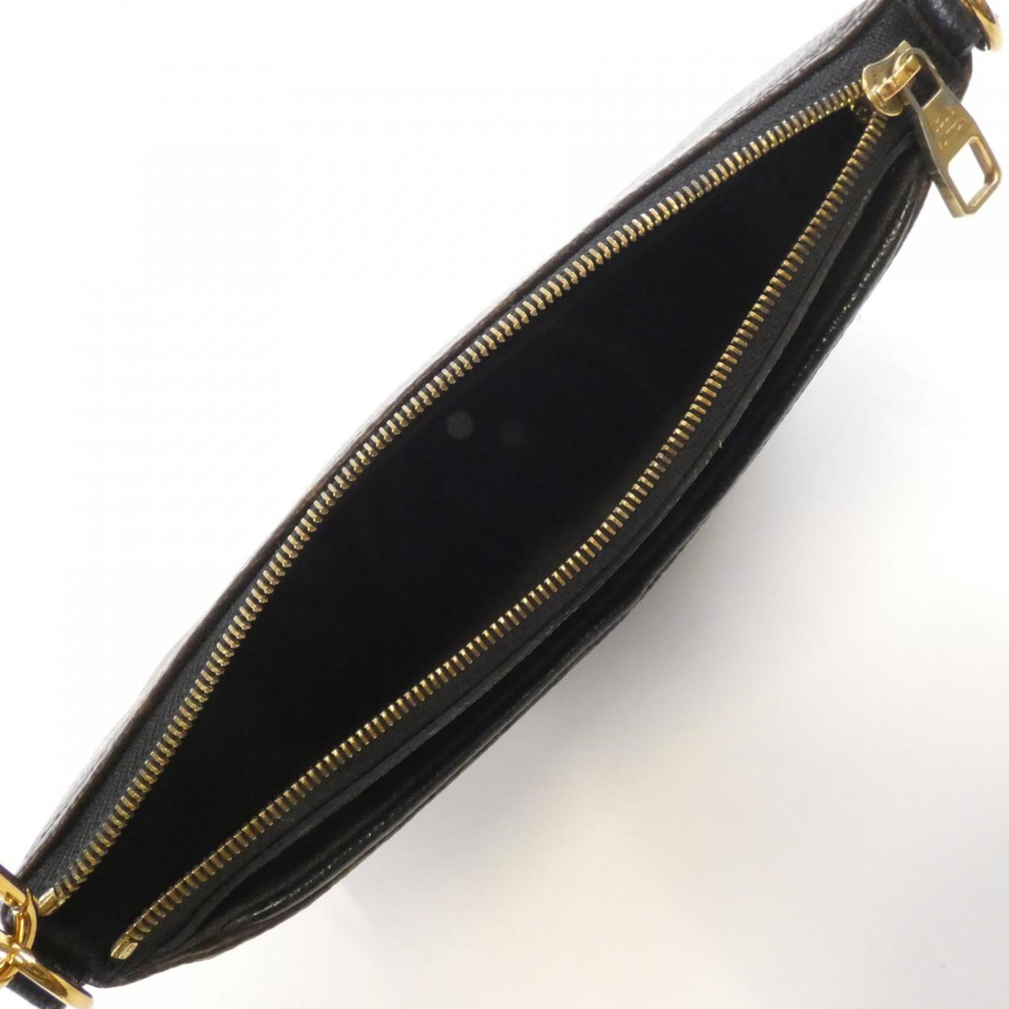 Louis Vuitton Monogram Black Marron Coated Canvas Shoulder Bag