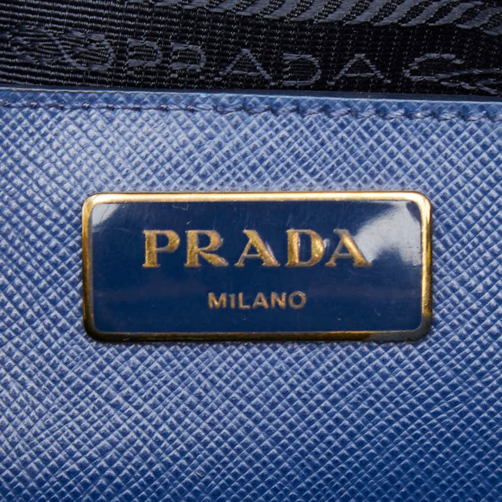 Prada Blue Leather Handbag Shoulder Bag